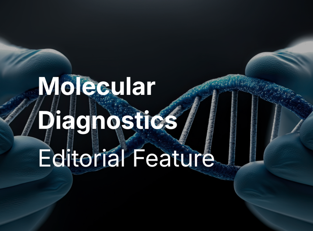 Gloved hands holding DNA Molecular Diagnostics feature