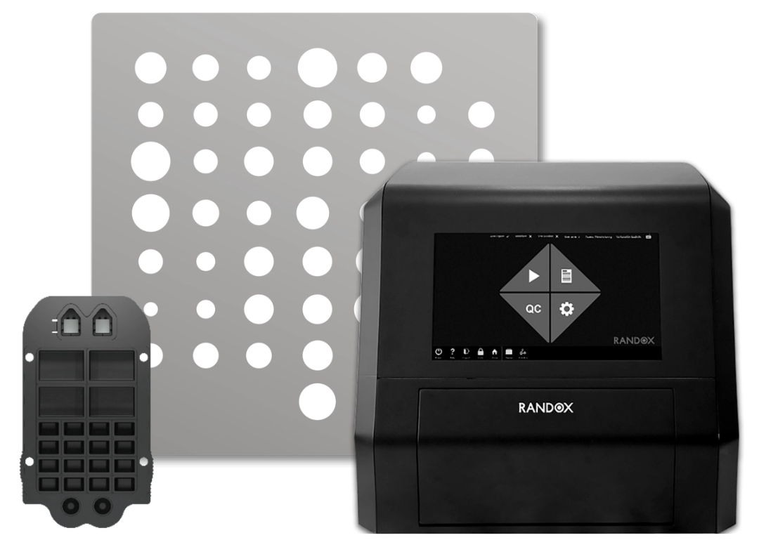 Randox Evidence MultiSTAT multiplex immunoassay analyzer with pre‑filled biochip cartridge for rapid clinical drug testing