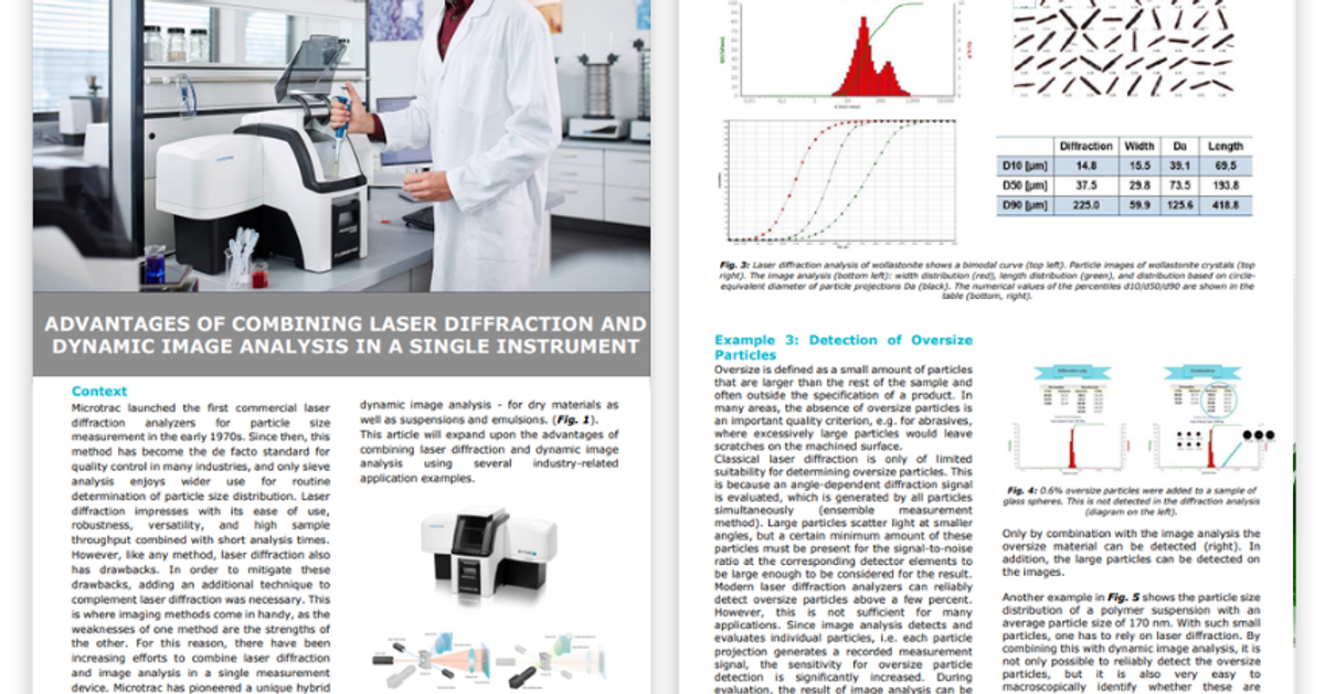 Advantages of combining laser diffraction and dynamic image analysis in ...