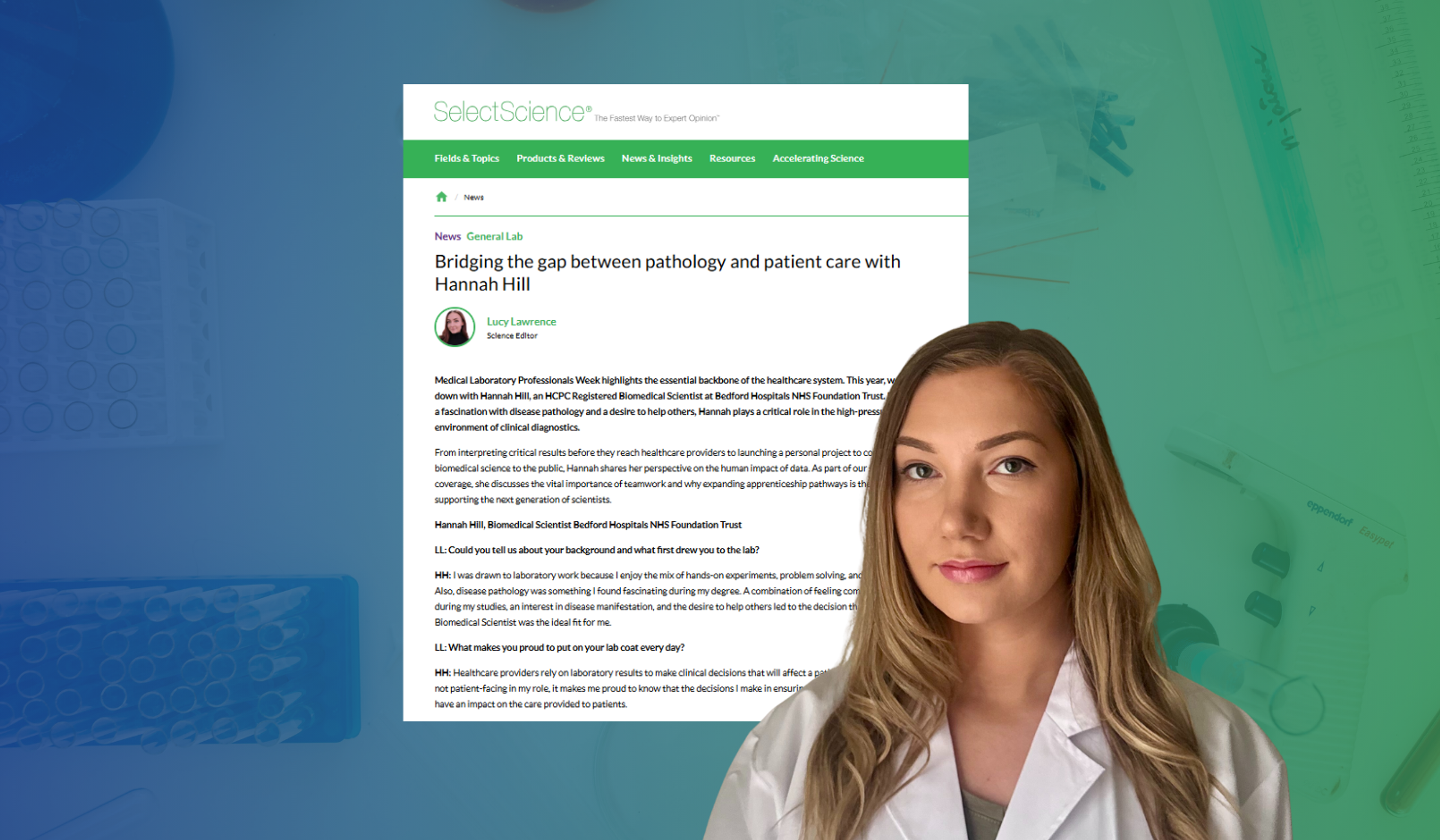 Image of Hannah Hill, an HCPC Registered Biomedical Scientist at Bedfordshire Hospitals NHS Foundation Trust.