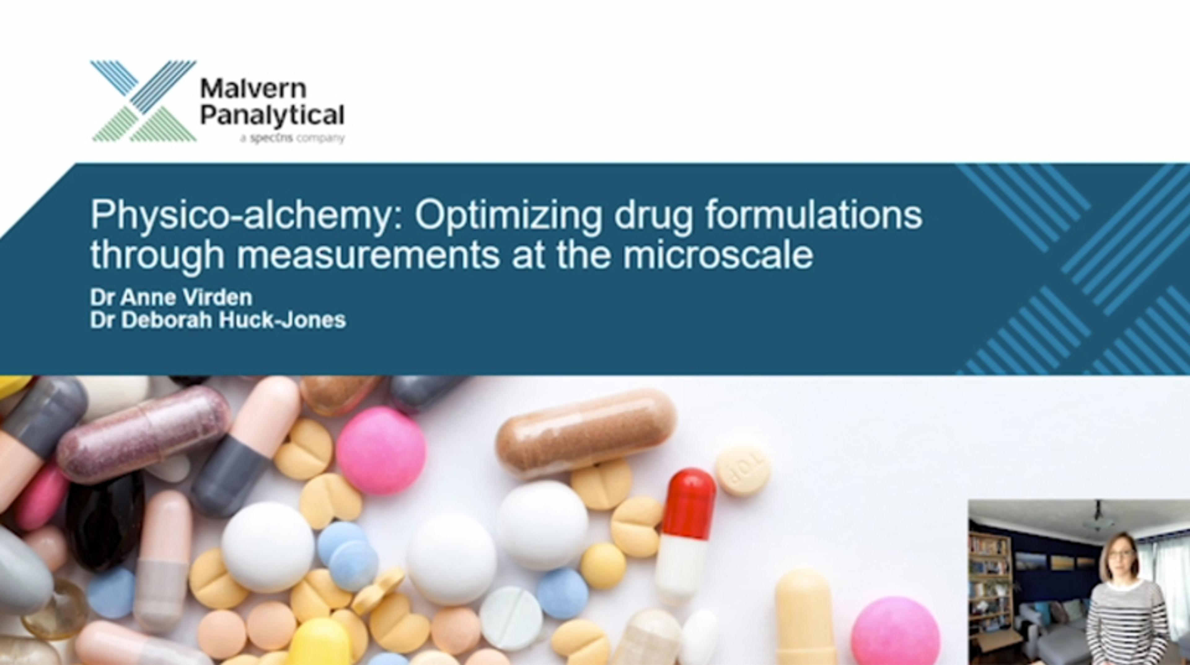 Physico-alchemy: Optimizing drug formulations through measurements at the microscale Physico-alchemy: Optimizing drug formulations through measurements at the microscale