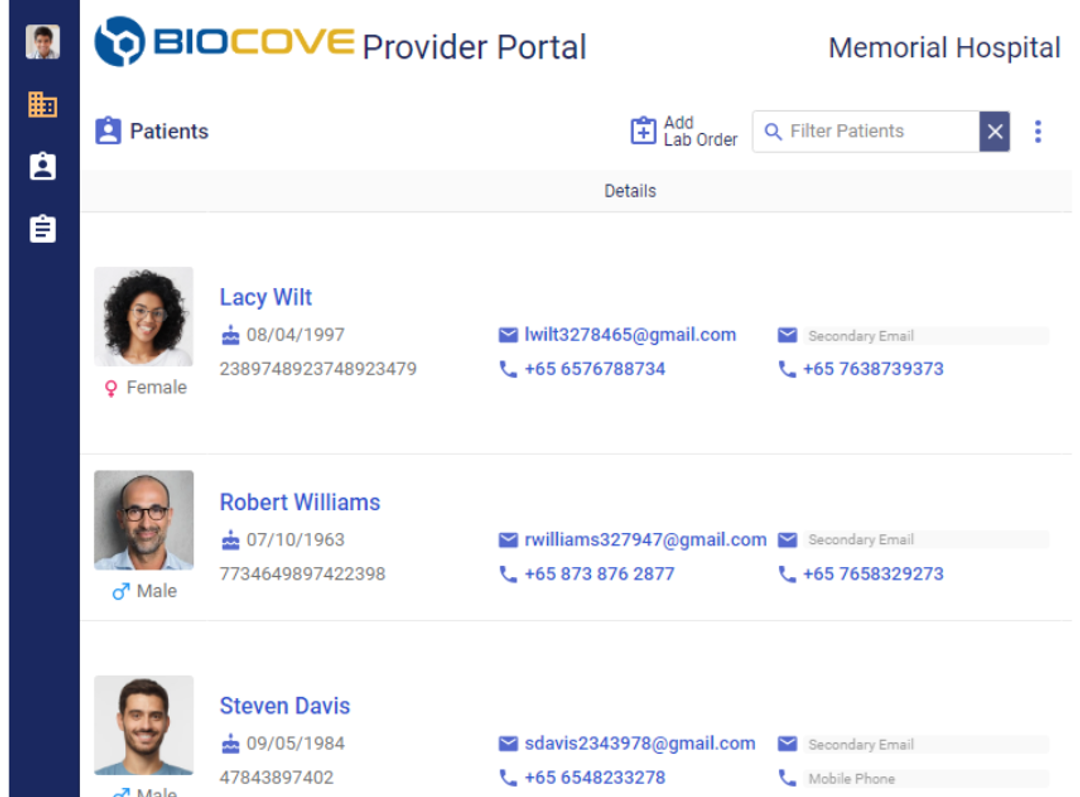 Provider Portal in Sapio LIMS