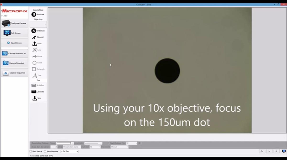 Microscope Image Annotation Software How to Calibrate the Micropix Annotation Module within Cytocam