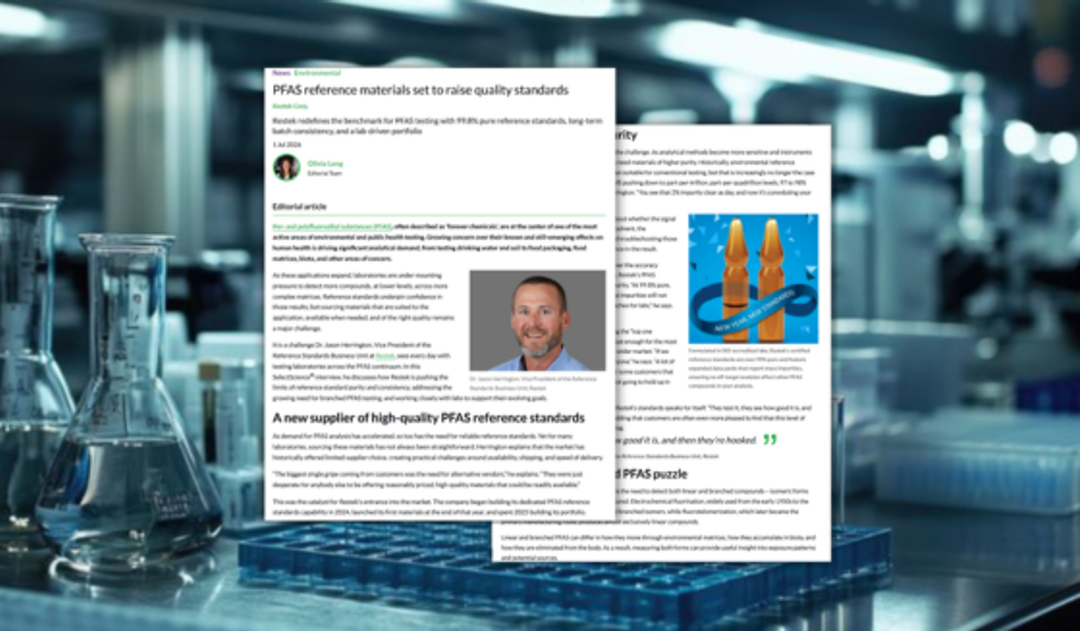 PFAS reference materials set to raise quality standards