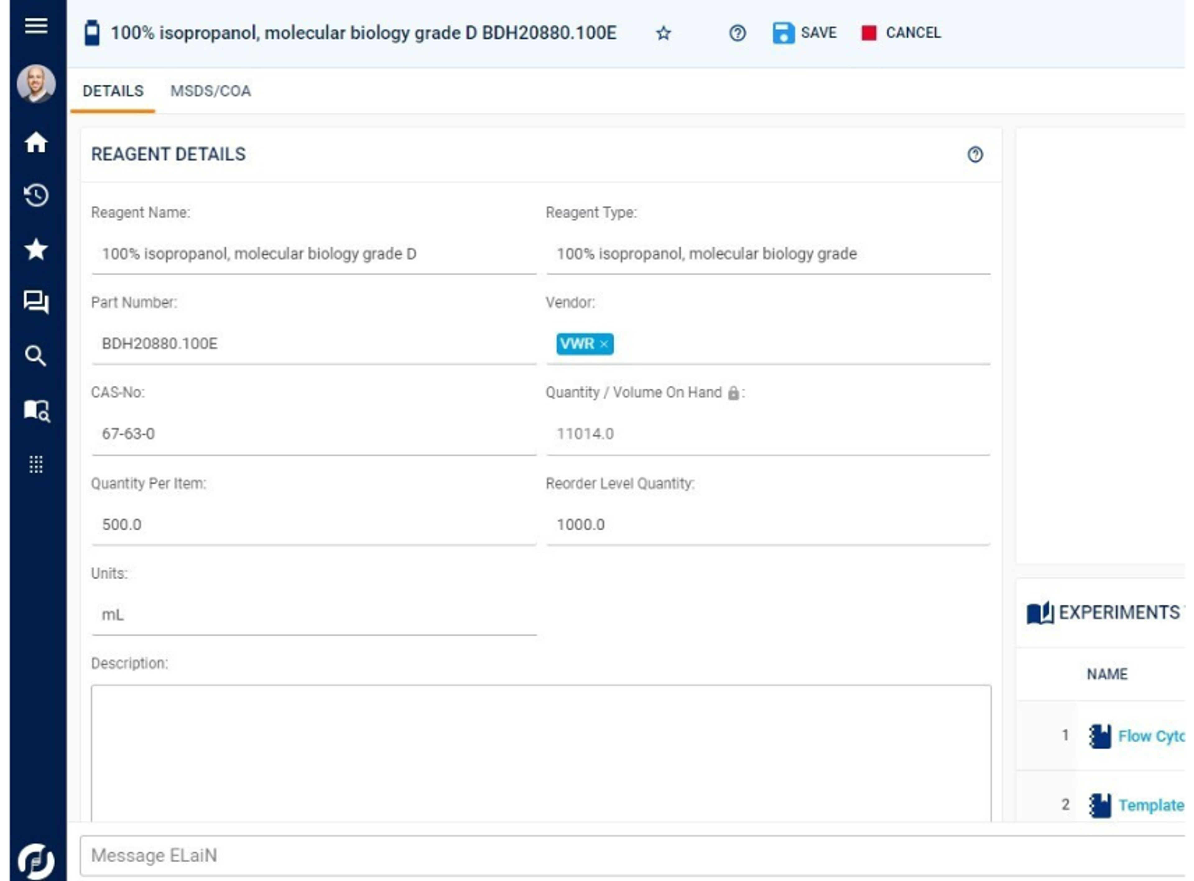 Sapio LIMS inventory management 