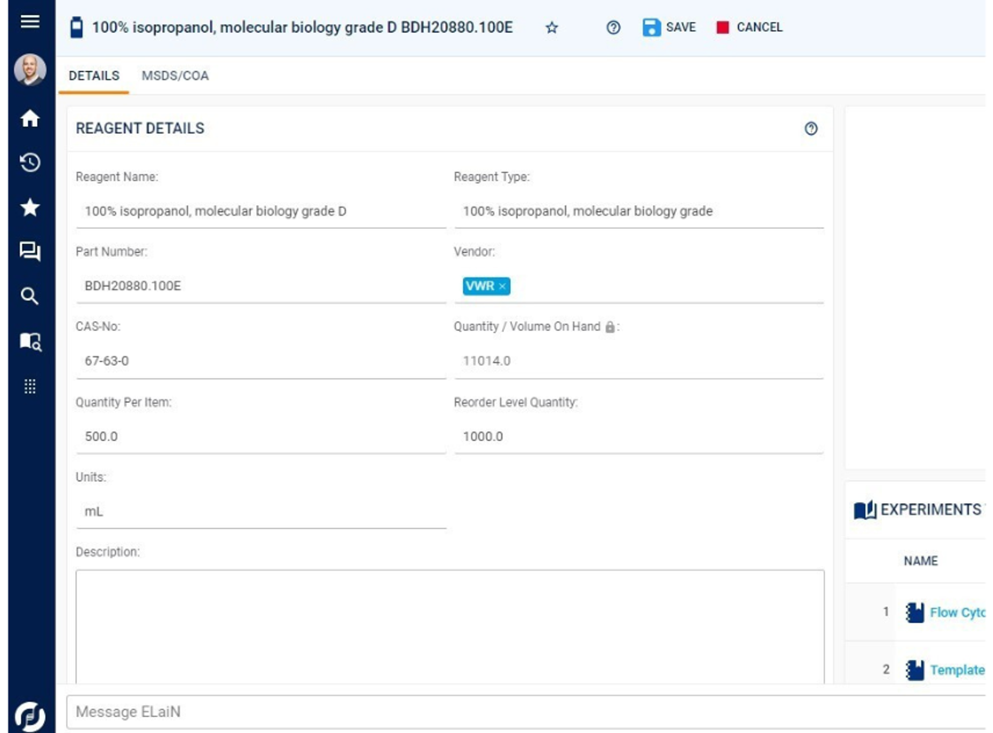 Sapio LIMS inventory management