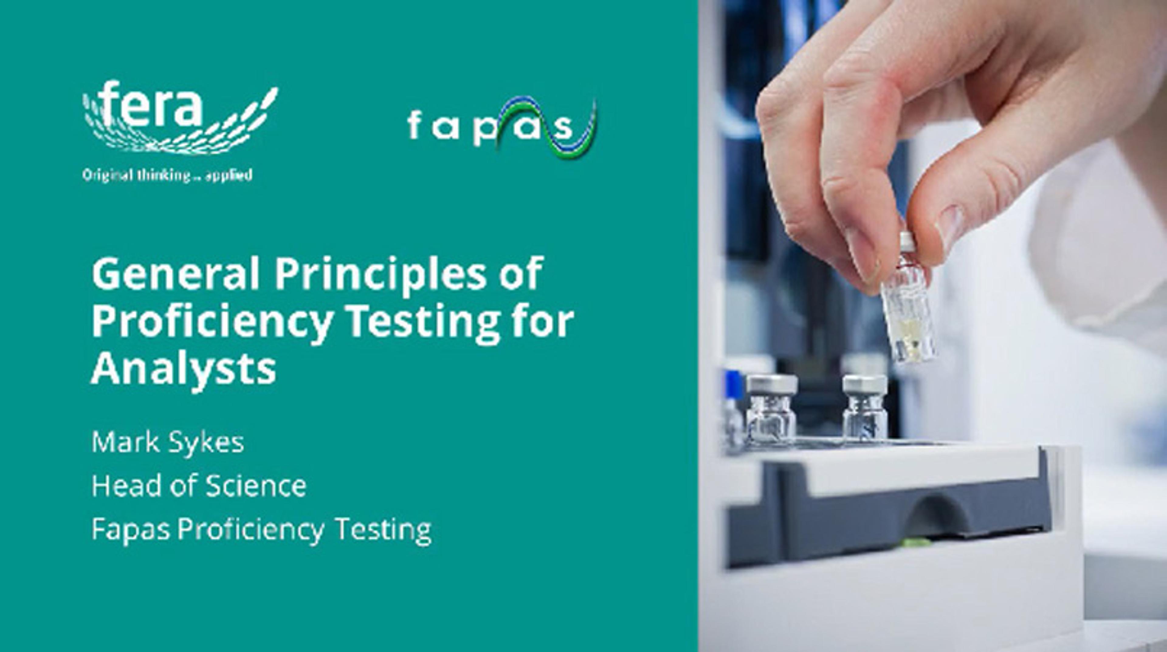A Guide to Proficiency Testing for Analysts A Guide to Proficiency Testing for Analysts