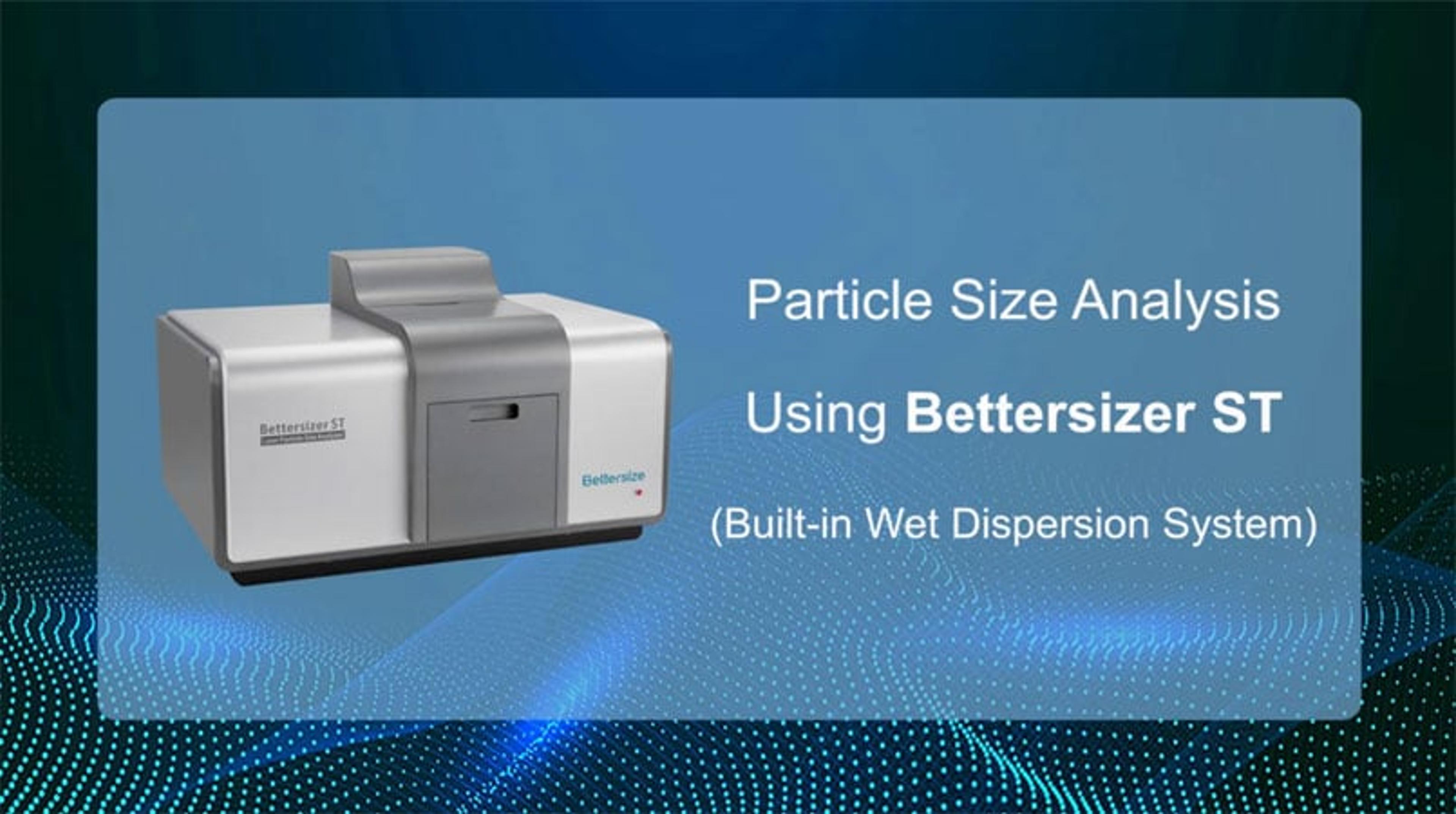 Bettersizer ST demonstration using a calcium carbonate sample Bettersizer ST demonstration using a calcium carbonate sample