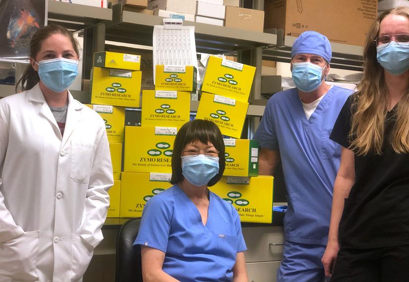 UNM CGH team members (L to R): Amber Castillo, Dr. Ivy Hurwitz, Dr. DJ Perkins and Alexandra Yingling. Not shown in picture: Dr. Quiying Cheng and Janae Martinez.