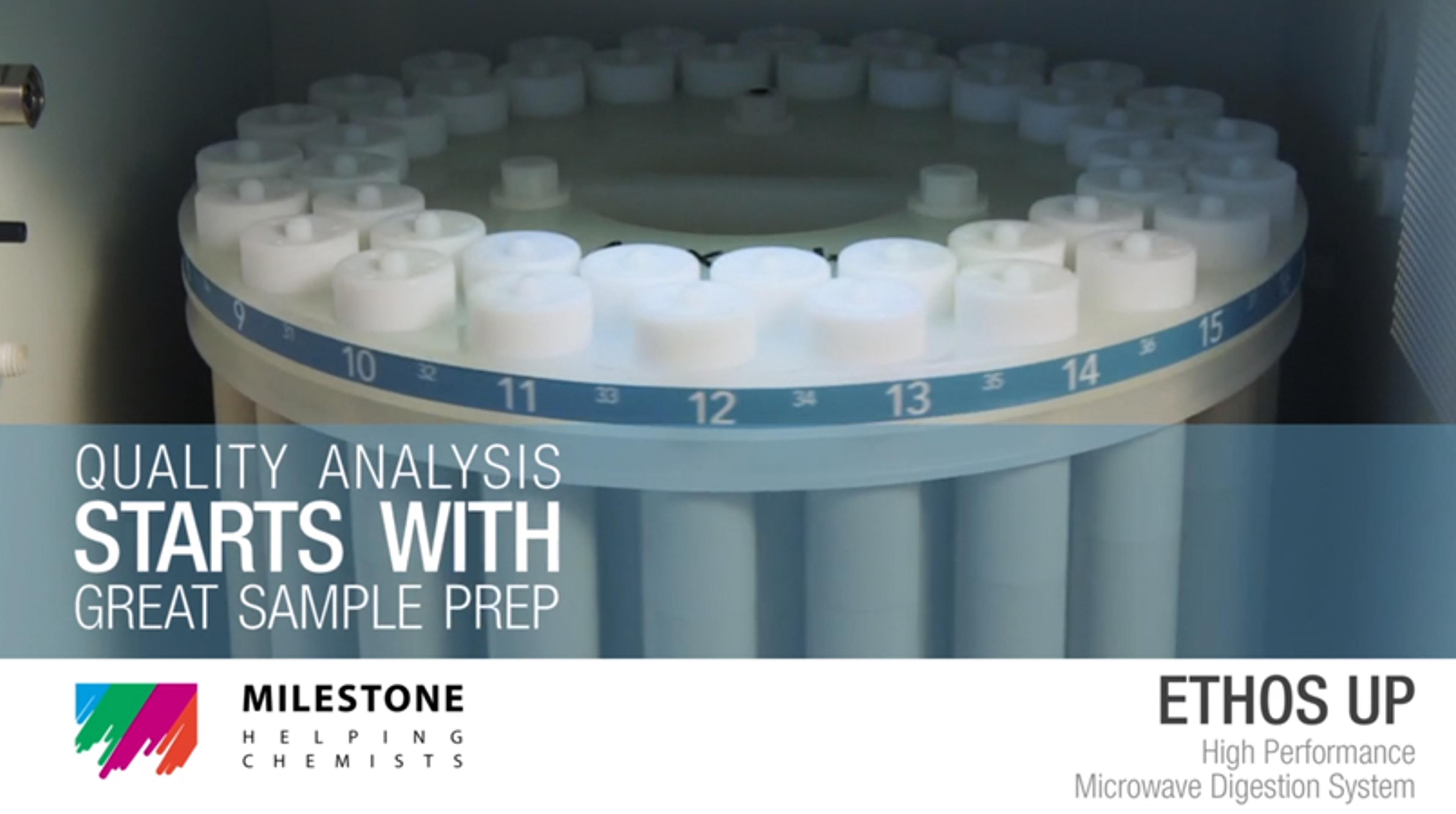 Quality analysis starts with great sample prep Quality analysis starts with great sample prep
