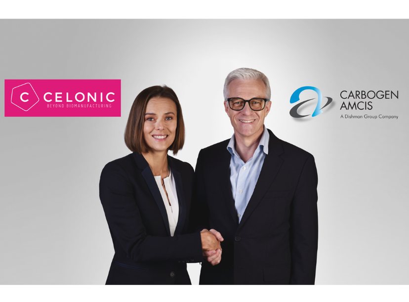 Dr. Samanta Cimitan, CEO of Celonic Group and Stephan Fritschi, CEO of Carbogen Amcis Group