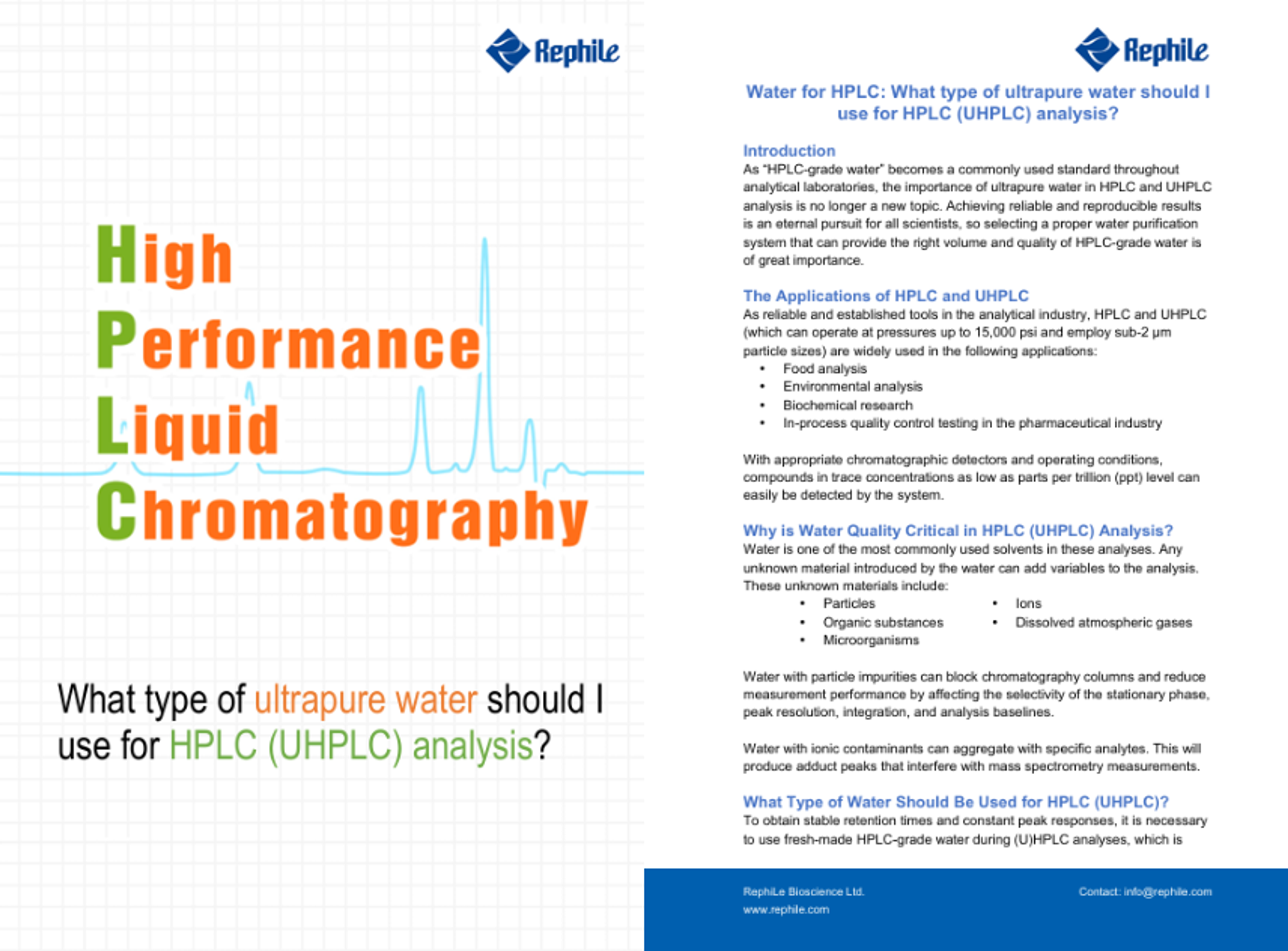 What type of ultrapure water should I use for HPLC (UHPLC) analysis?