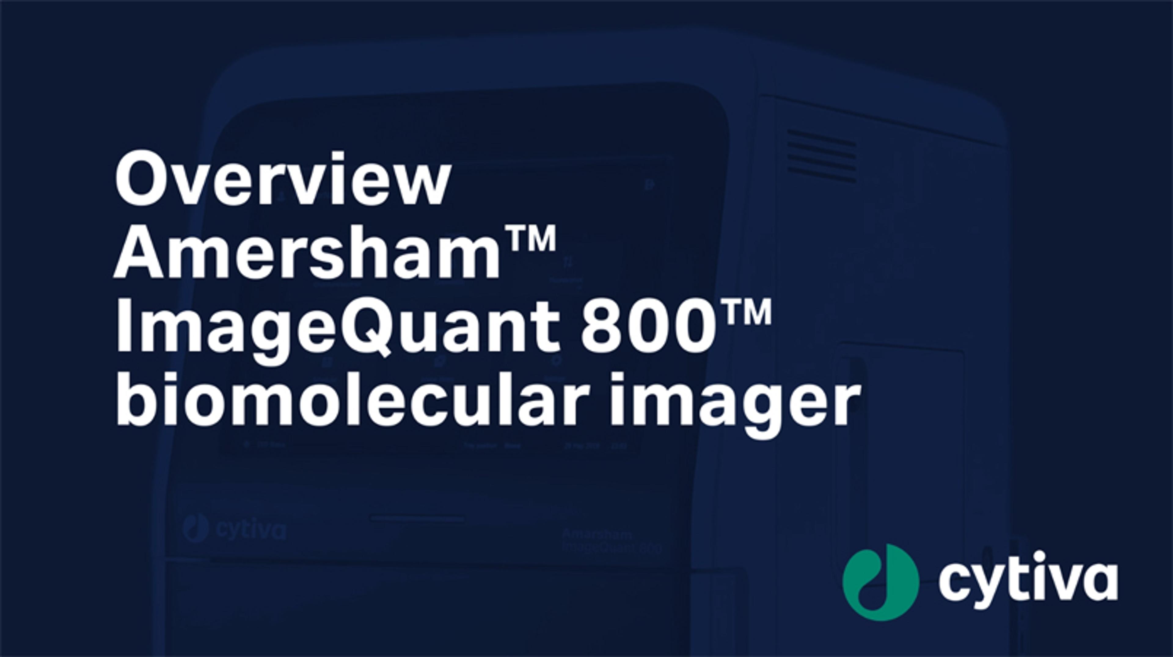 Cytiva introduces the Amersham ImageQuant 800 CCD Imager Cytiva introduces the Amersham ImageQuant 800 CCD Imager