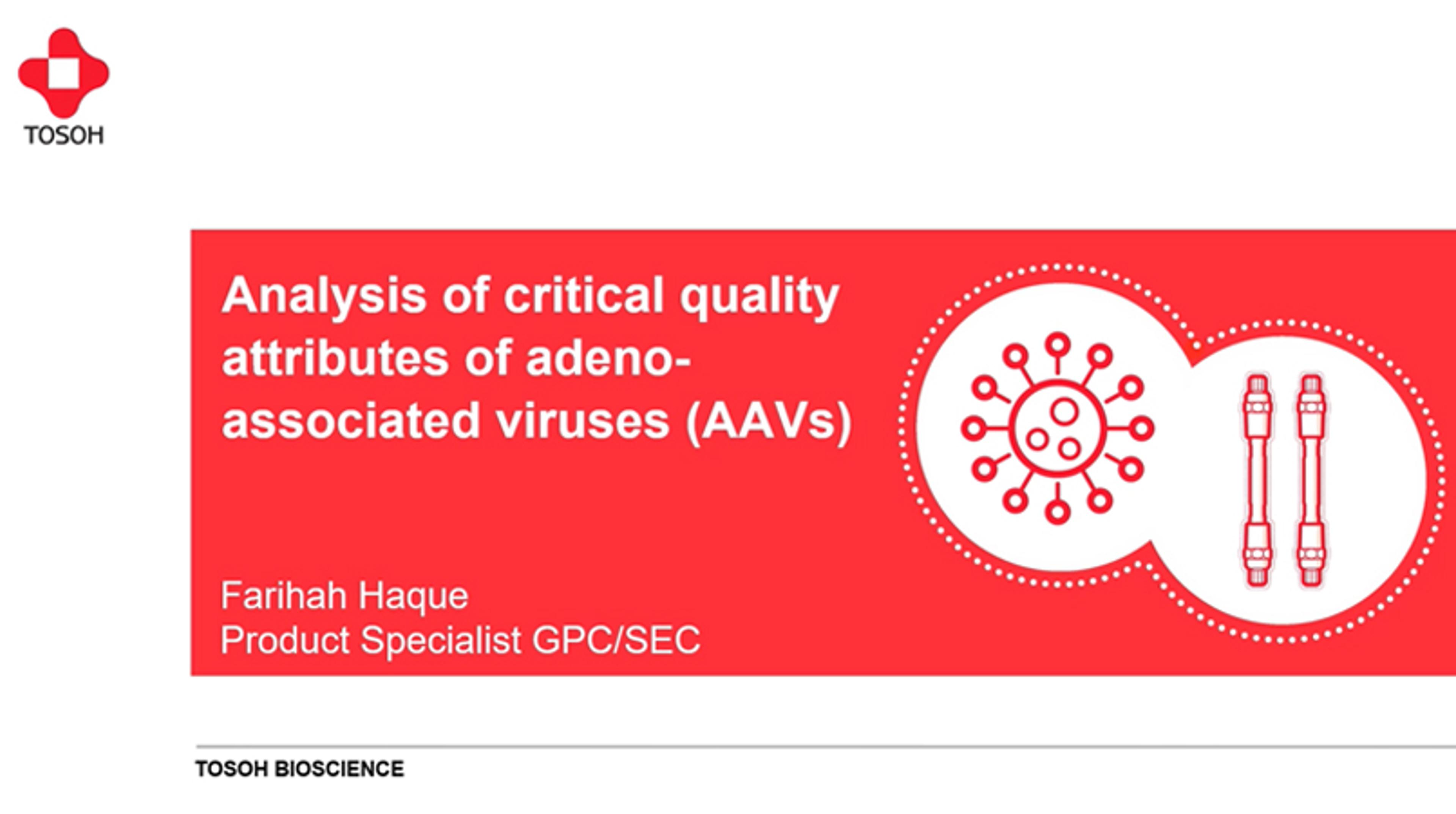 Analysis of critical quality attributes of adeno-associated viruses – AAVs