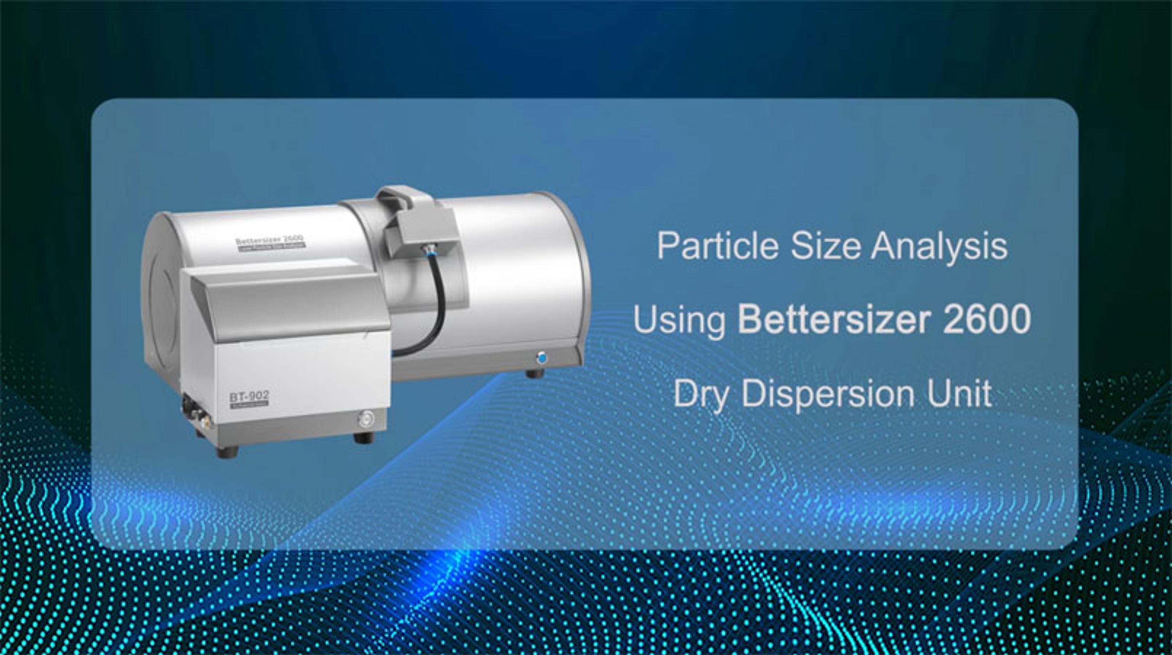 Bettersizer 2600 demonstration with a corundum sample Bettersizer 2600 demonstration with a corundum sample