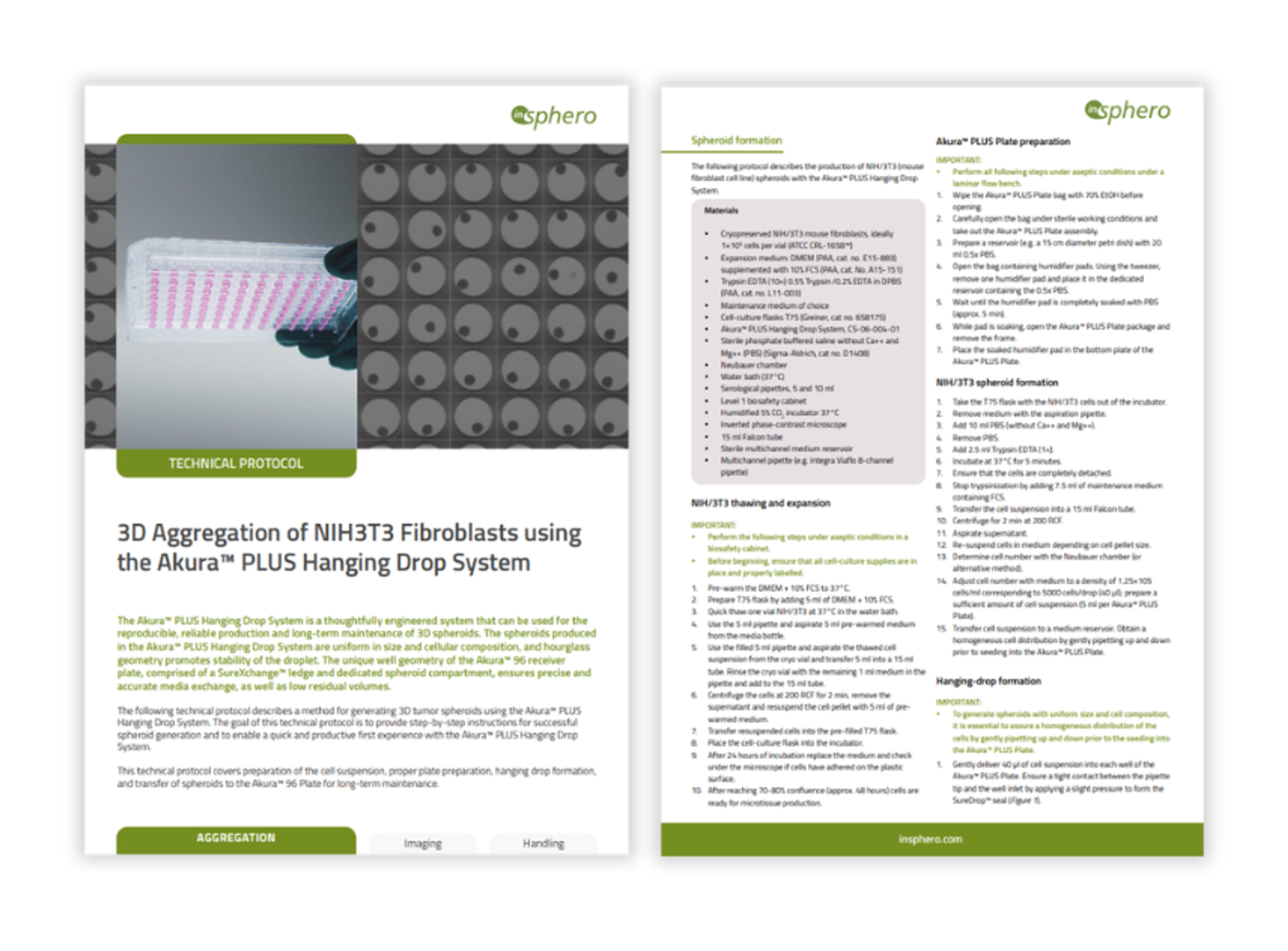 Hanging drop spheroid formation in microplate system