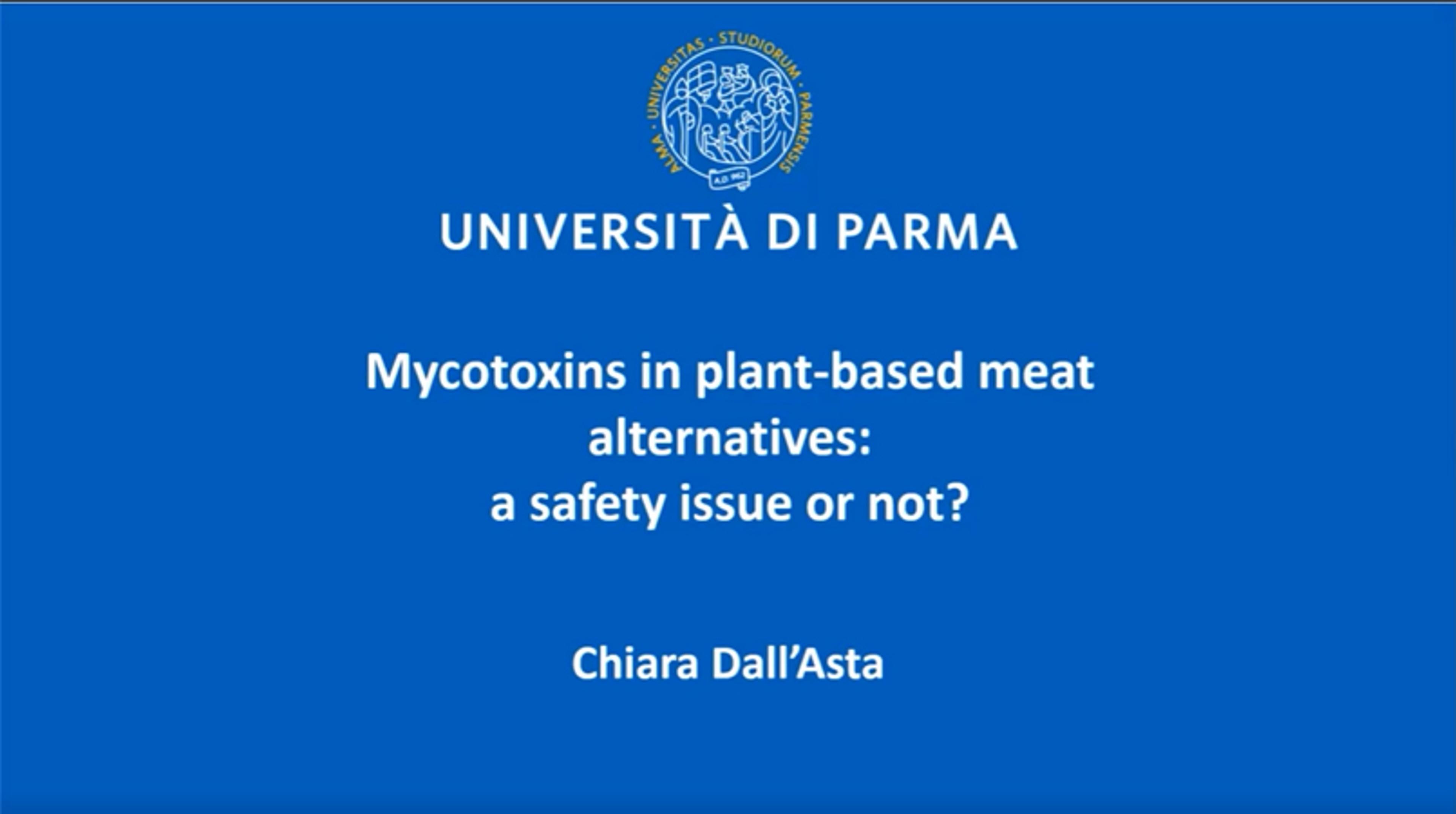 Mycotoxins in plant-based meat alternatives: A safety issue or not? Mycotoxins in plant-based meat alternatives: A safety issue or not?