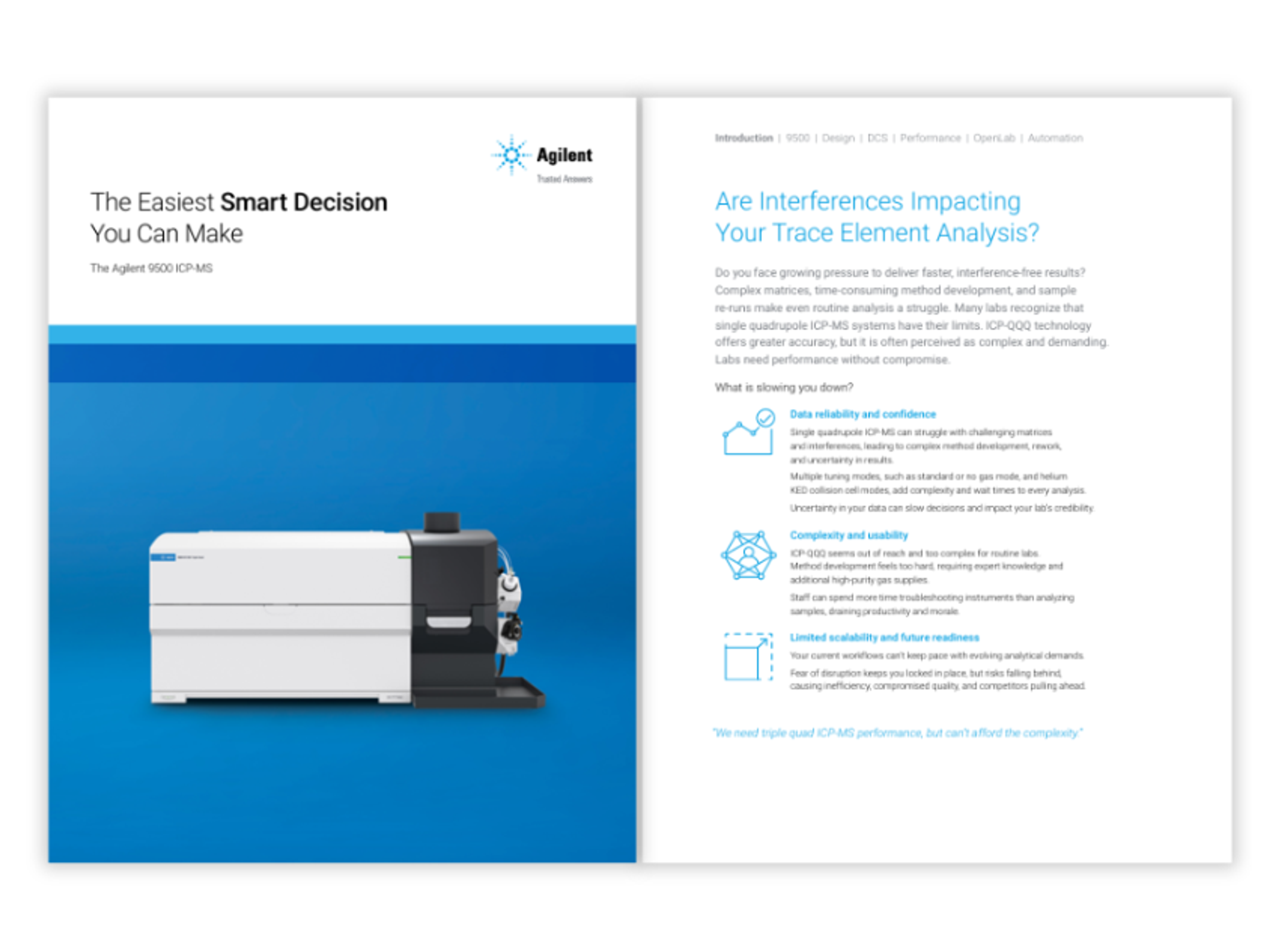 Agilent 9500 ICP-MS instrument designed for high performance trace element analysis workflows