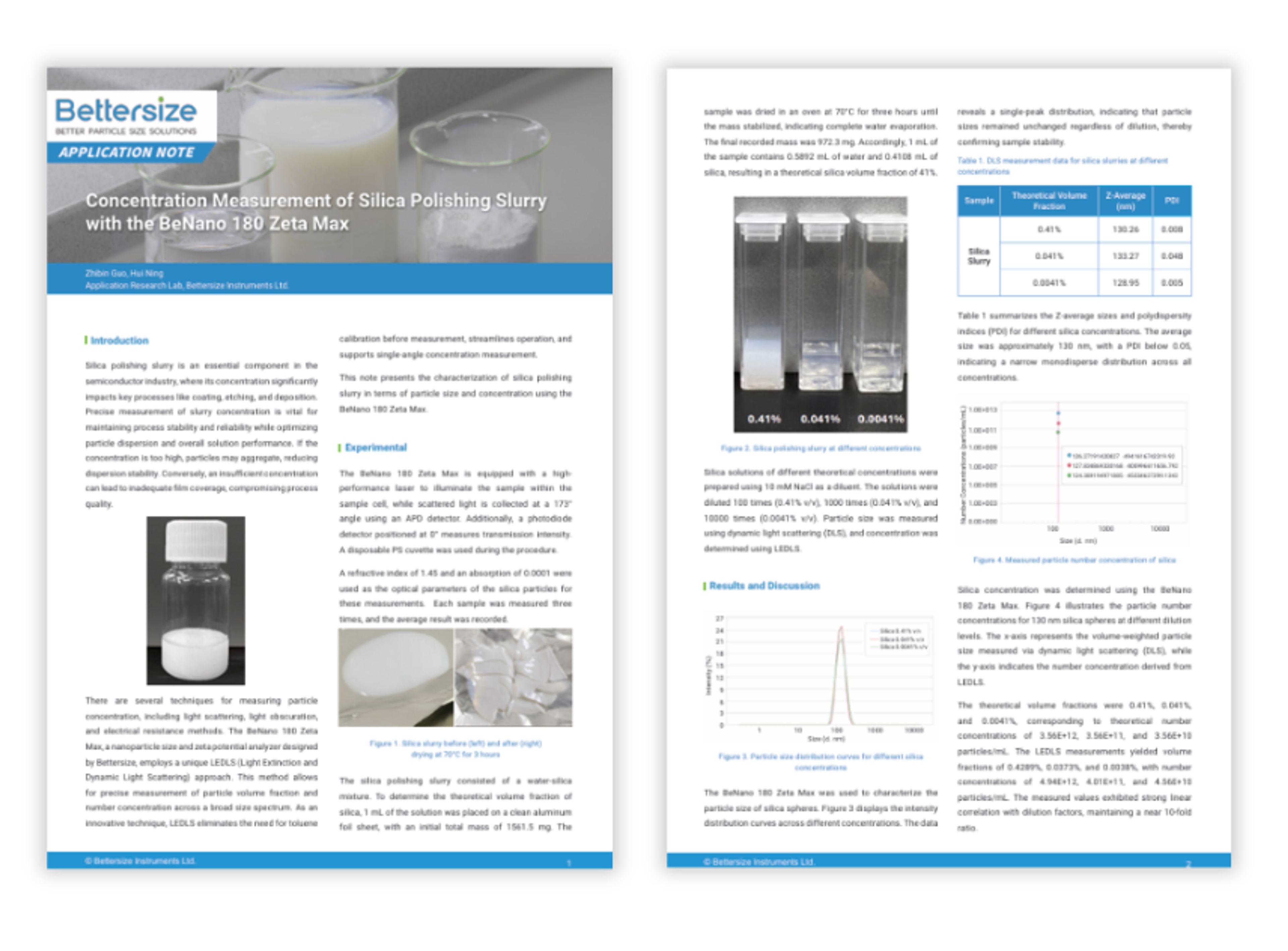 BeNano 180 Zeta Max measures particle size and concentration of silica polishing slurries