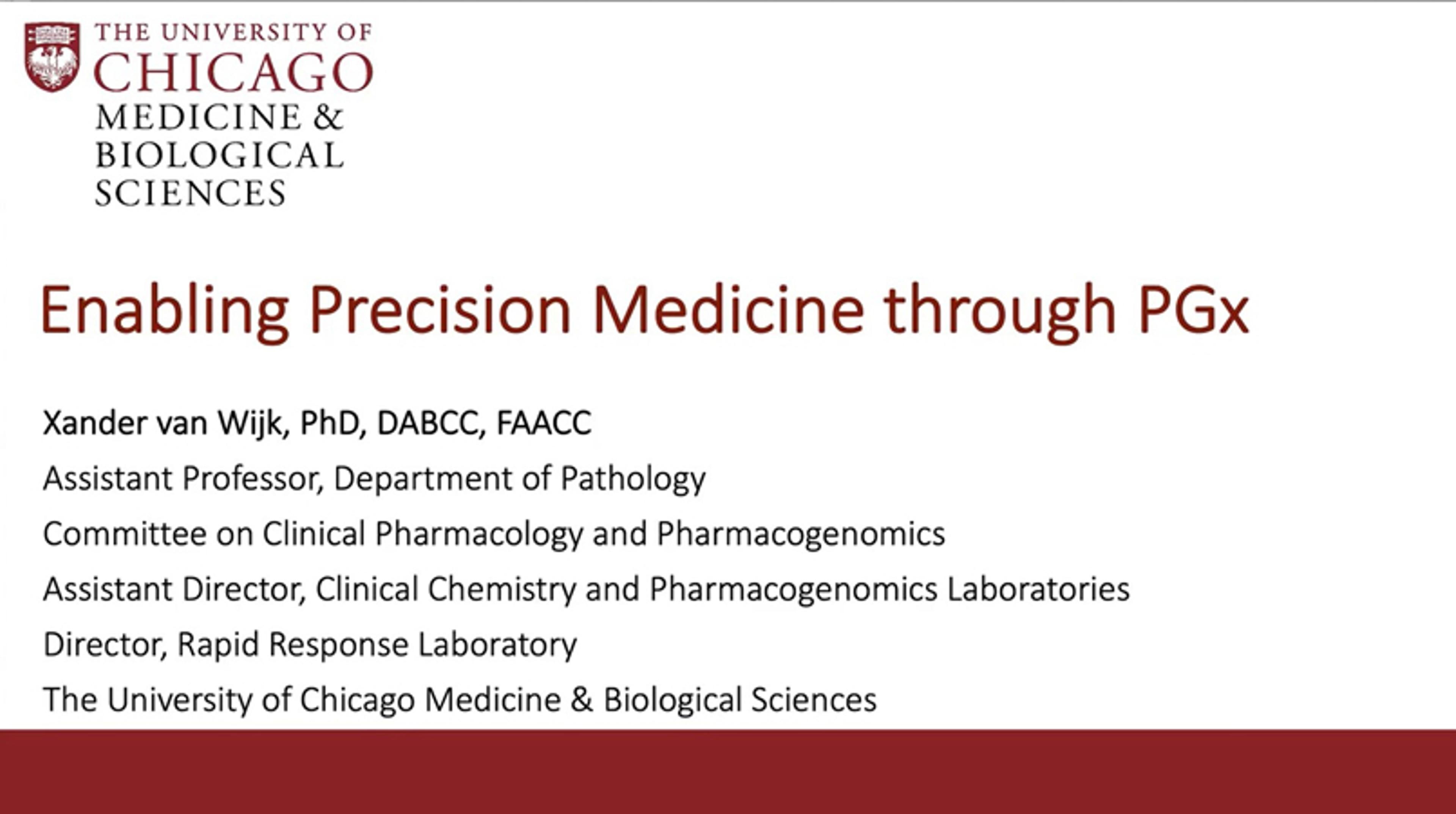 Enabling precision medicine through pharmacogenomics Enabling precision medicine through pharmacogenomics