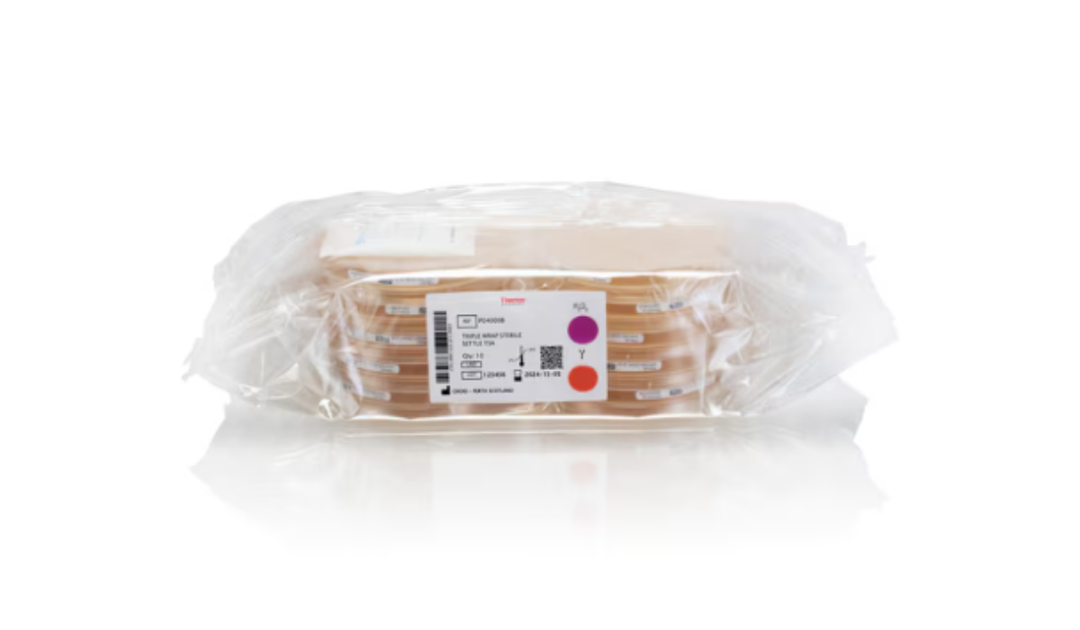 Triple Wrap Sterile Pack w/VHP Indicator Tryptone Soya Agar w/2D Barcode