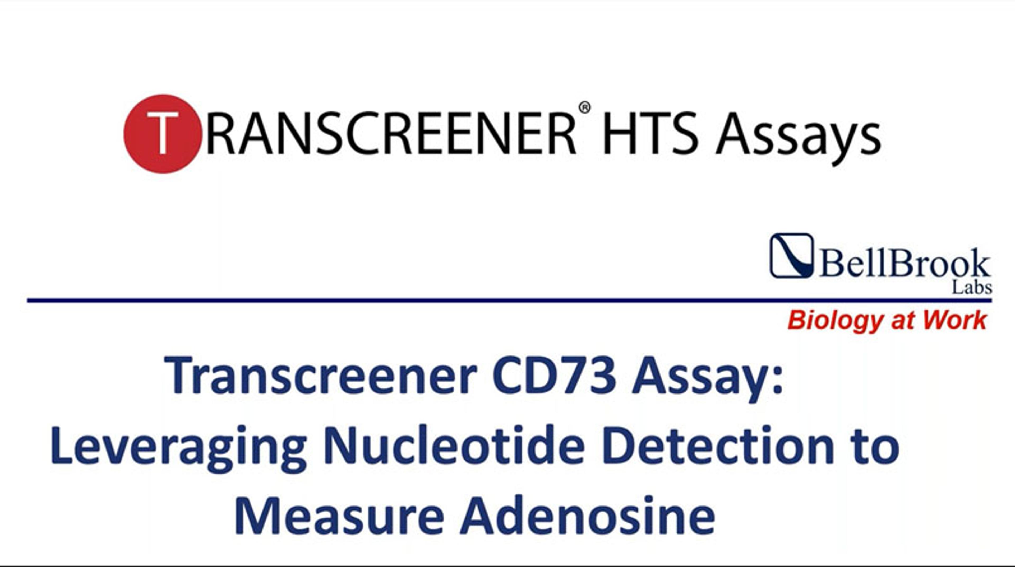Transcreener CD73 assay: Leveraging nucleotide detection to measure adenosine Transcreener CD73 assay: Leveraging nucleotide detection to measure adenosine
