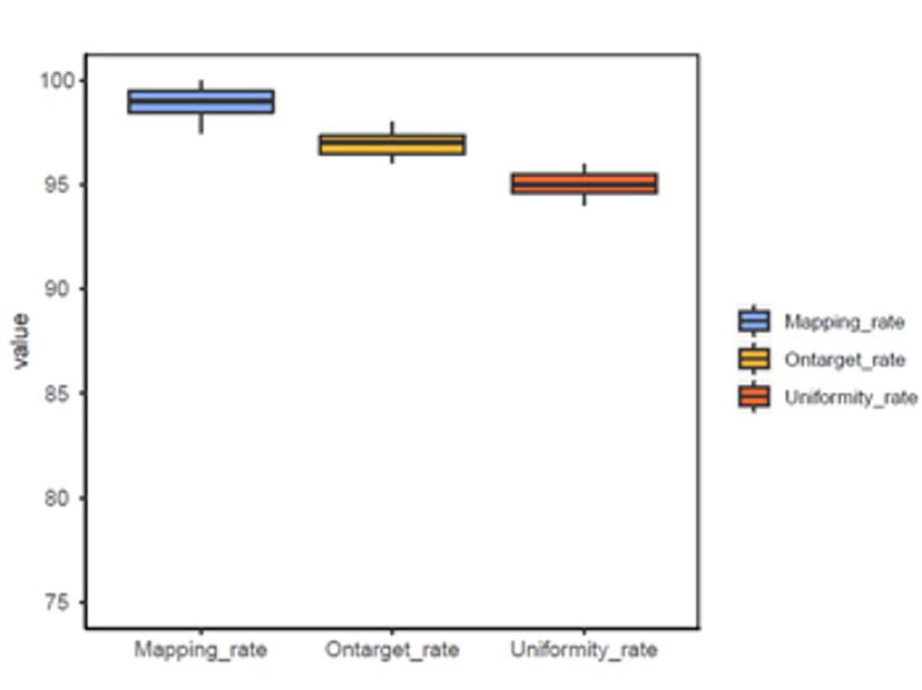 The sequencing output is more than 2M reads with Mapping Rate >99%, Ontarget Rate >95% and Uniformity Rate >95%