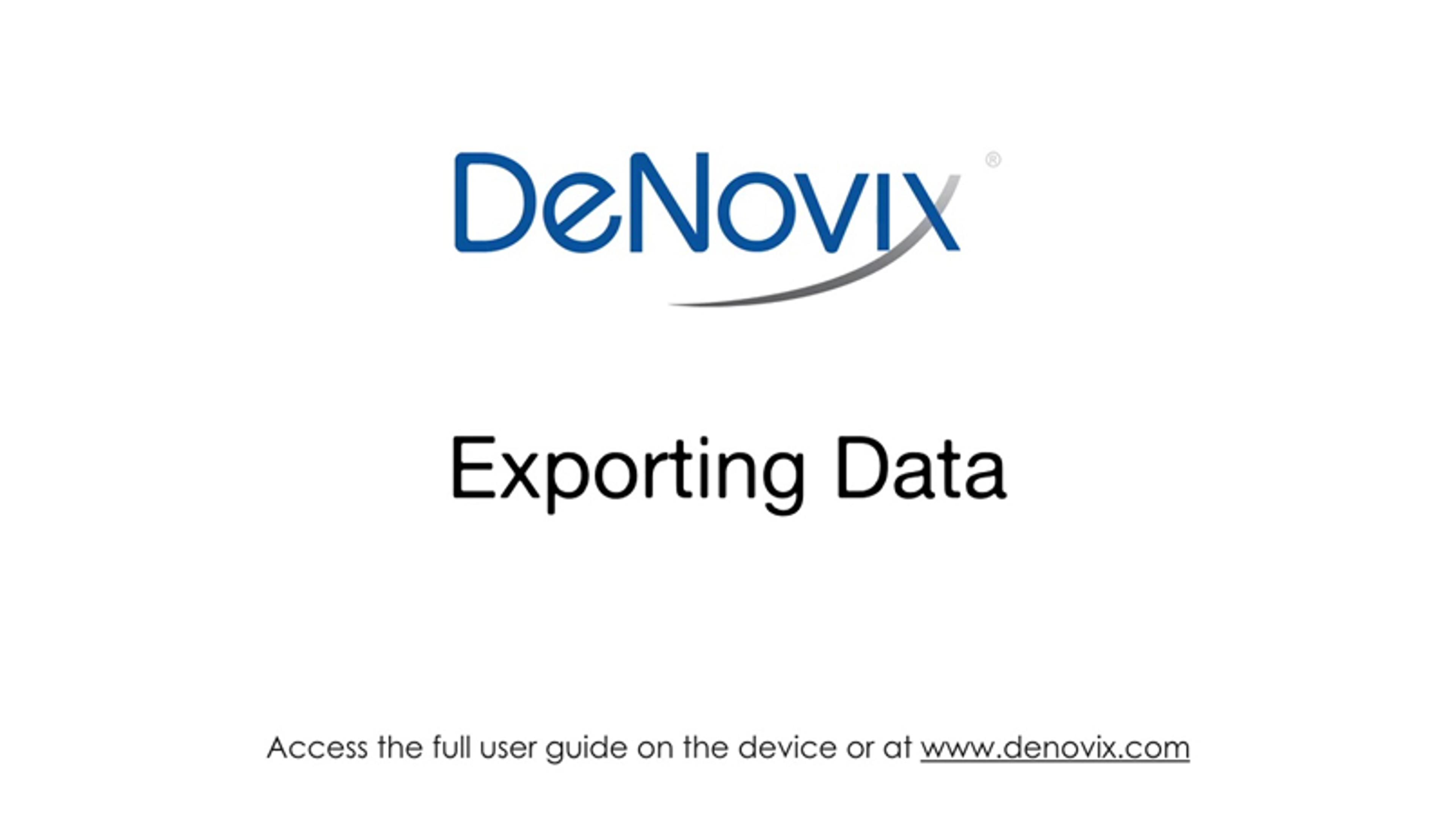 Exporting Results from DeNovix Instruments Exporting Results from DeNovix Instruments