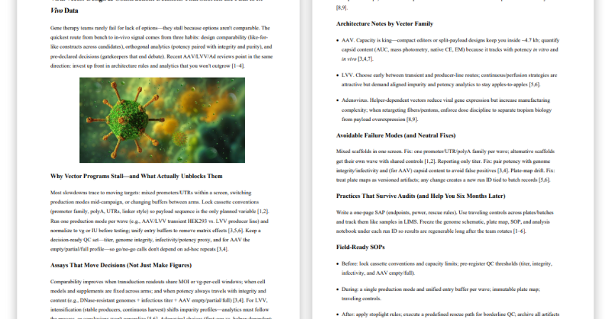 Viral vector design & construction: Decisions that shorten the path to ...