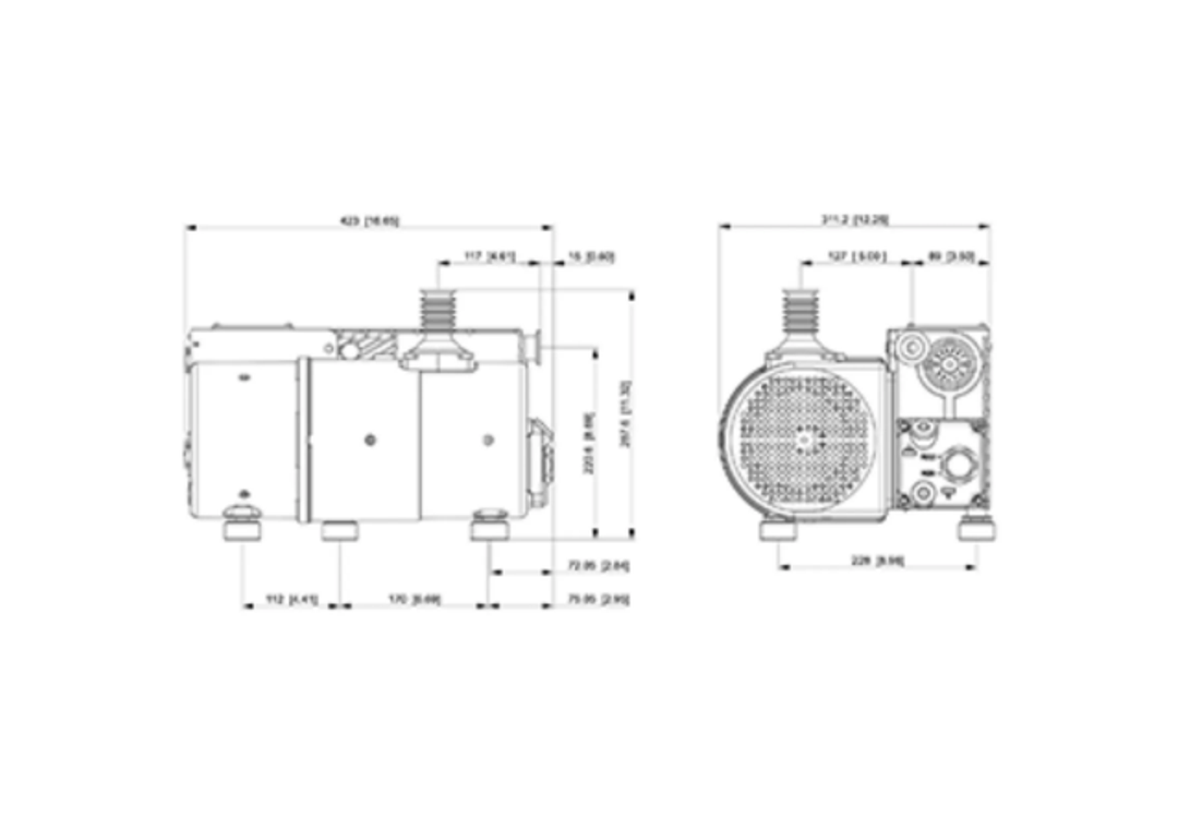 MS45 Rotary Vane Pump Outline Drawing