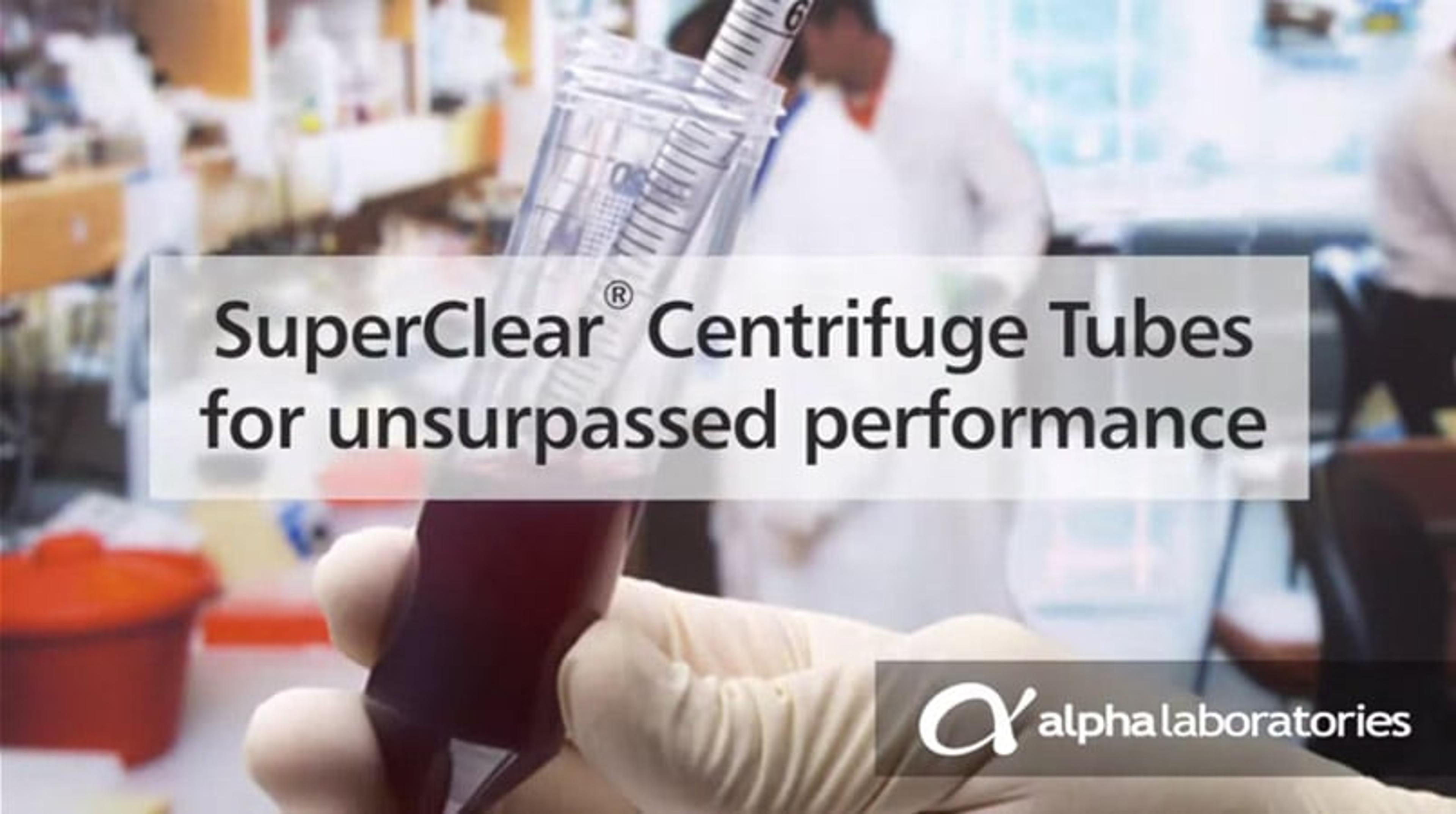 SuperClear Centrifuge Tubes from Alpha Laboratories SuperClear Centrifuge Tubes from Alpha Laboratories