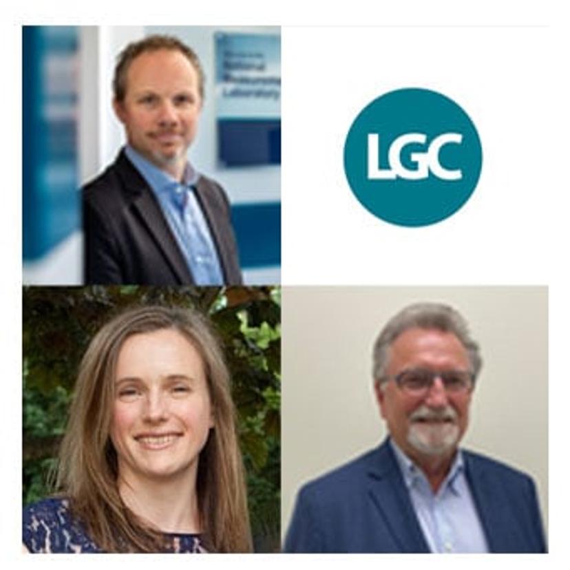 Portraits of Prof. Jim Huggett, Prof. Heinz Zeichhardt and Kathryn Harris