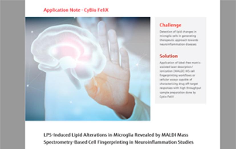 Front page of app note on the characterization of drug off-target responses with MALDI MS