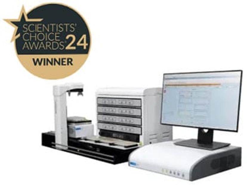 The xCELLigence RTCA HT-BioTek BioSpa 8 with the 2024 Scientists' Choice Awards winner badge