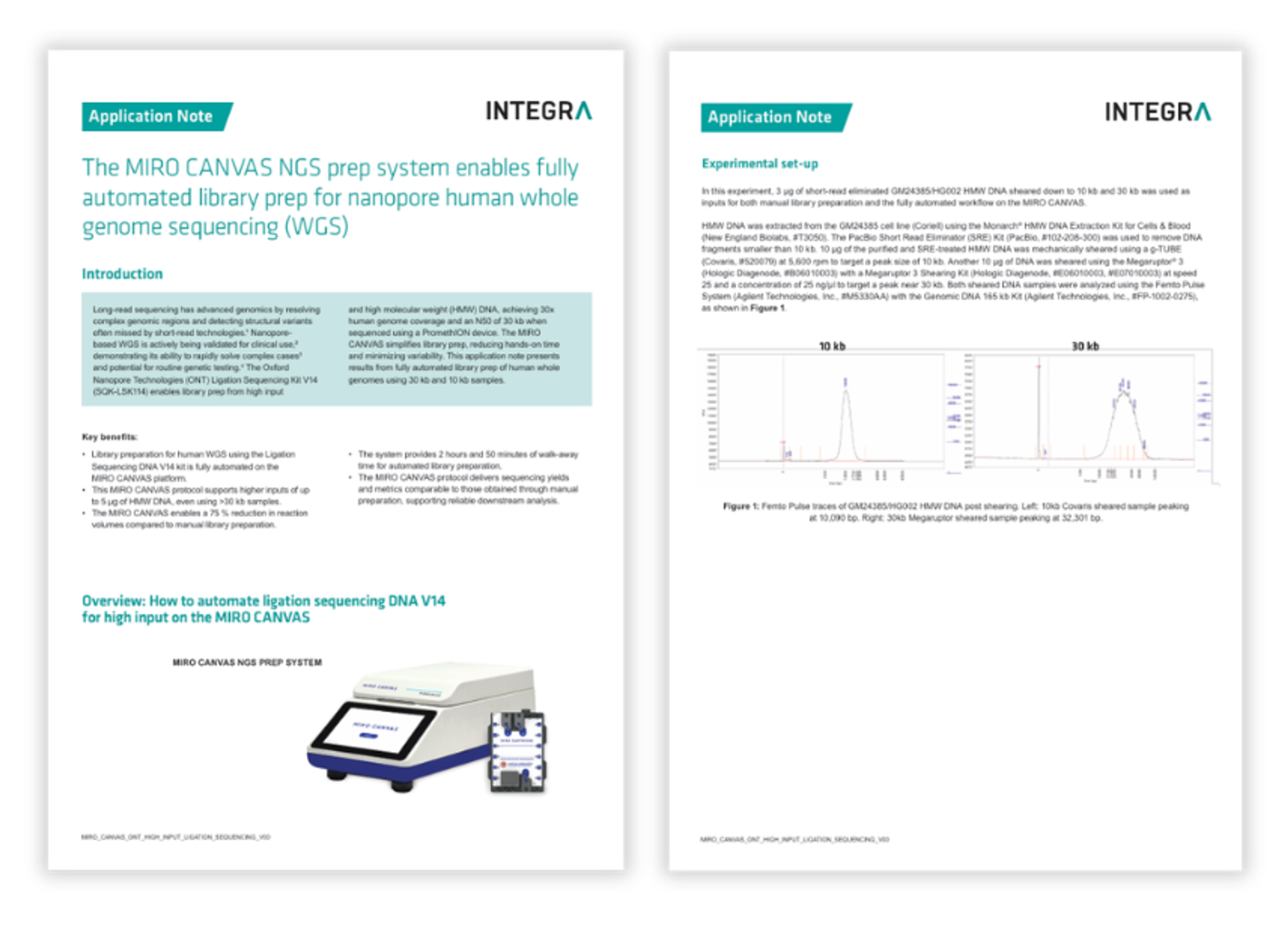 MIRO CANVAS NGS Prep System automating Oxford Nanopore library preparation