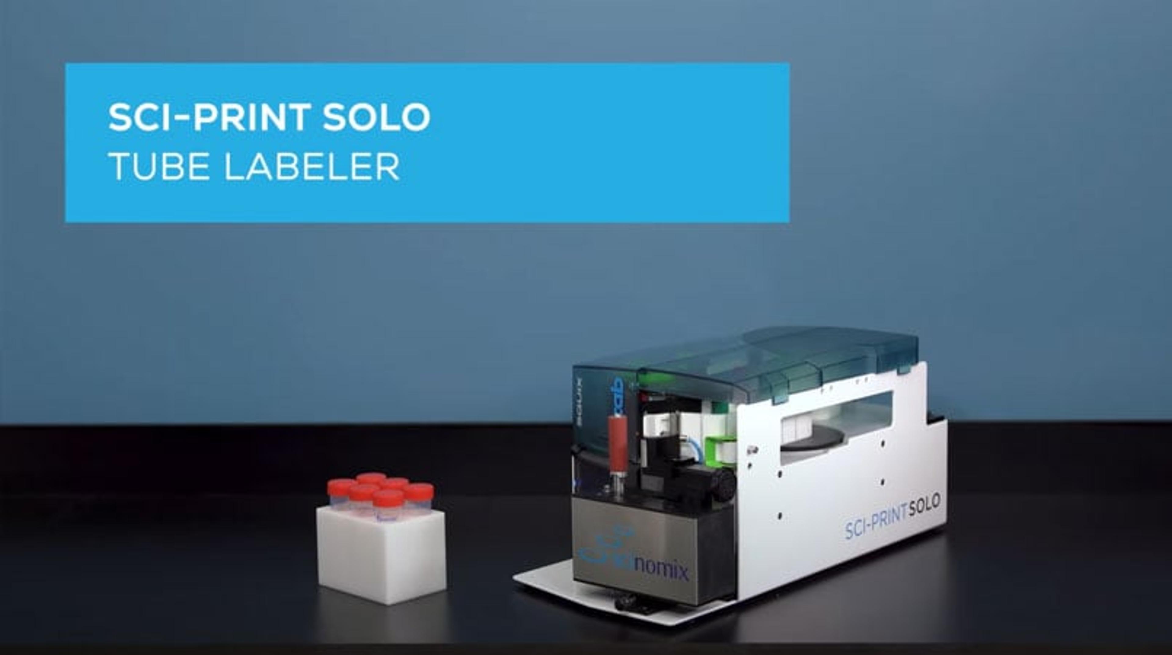 Sci-Print SOLO semi-automated tube labeler Sci-Print SOLO semi-automated tube labeler