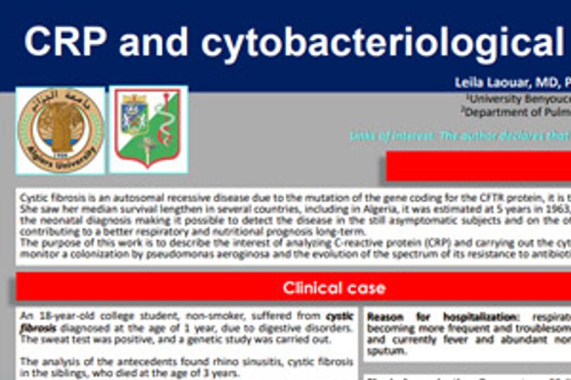 CRP and cytobacteriological study of sputum in cystic fibrosis