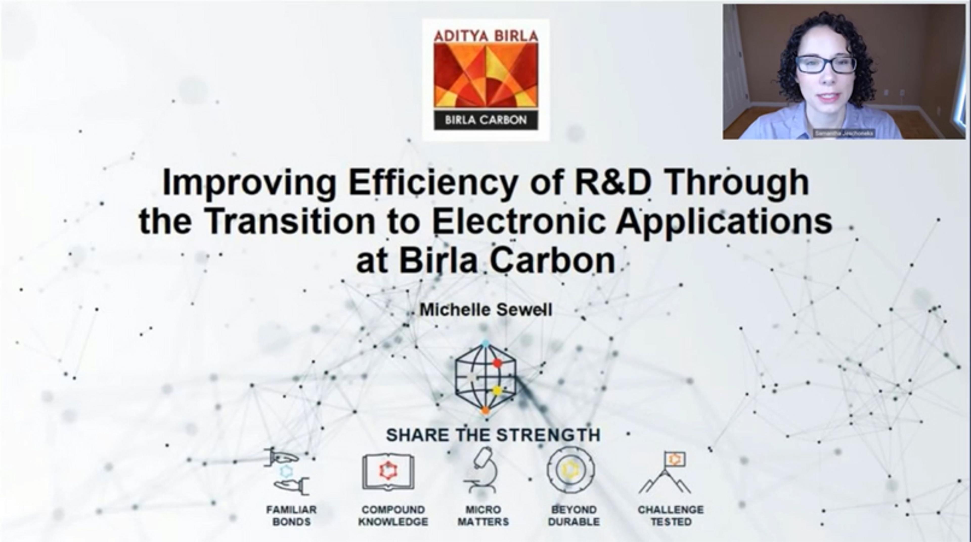 Improving efficiency of R&D through transition to electronic applications at Birla Carbon Improving efficiency of R&D through transition to electronic applications at Birla Carbon
