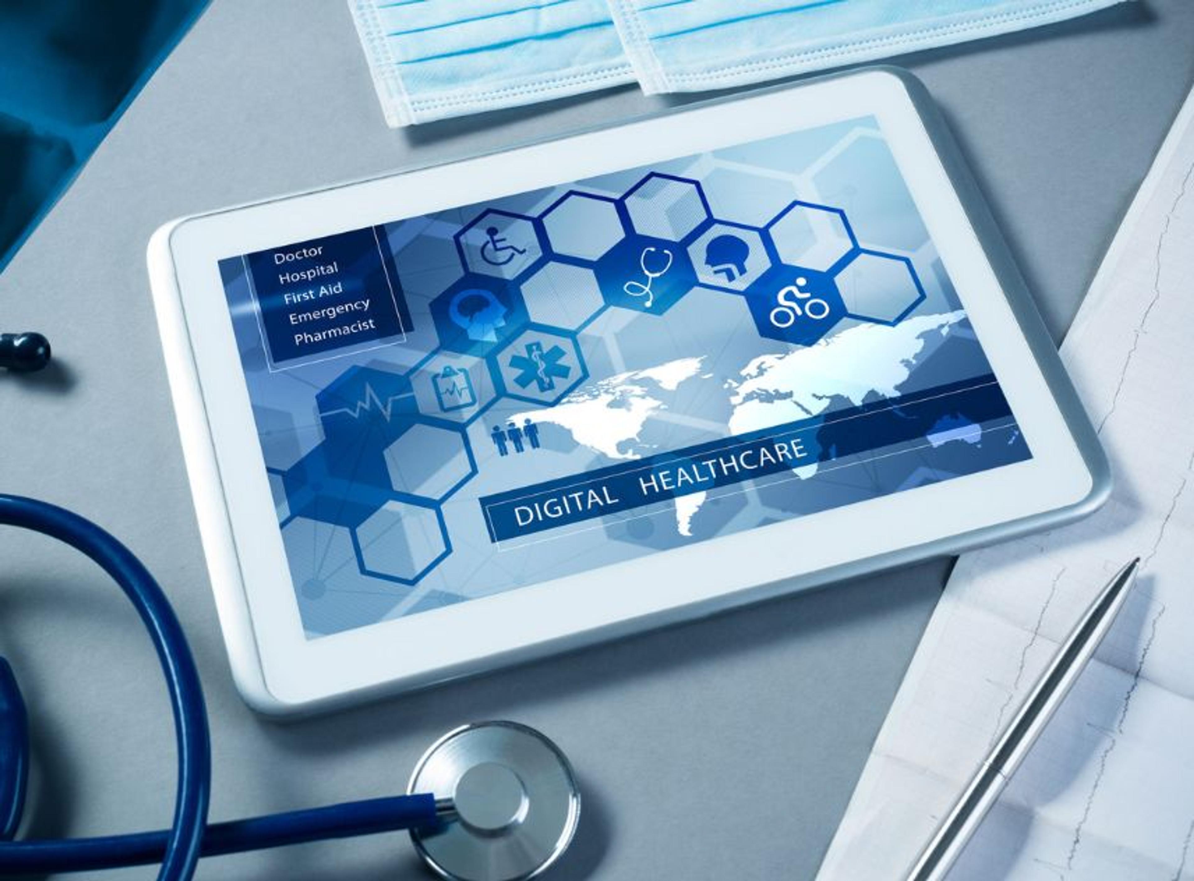 Digital transformation in healthcare ipad and stethoscope