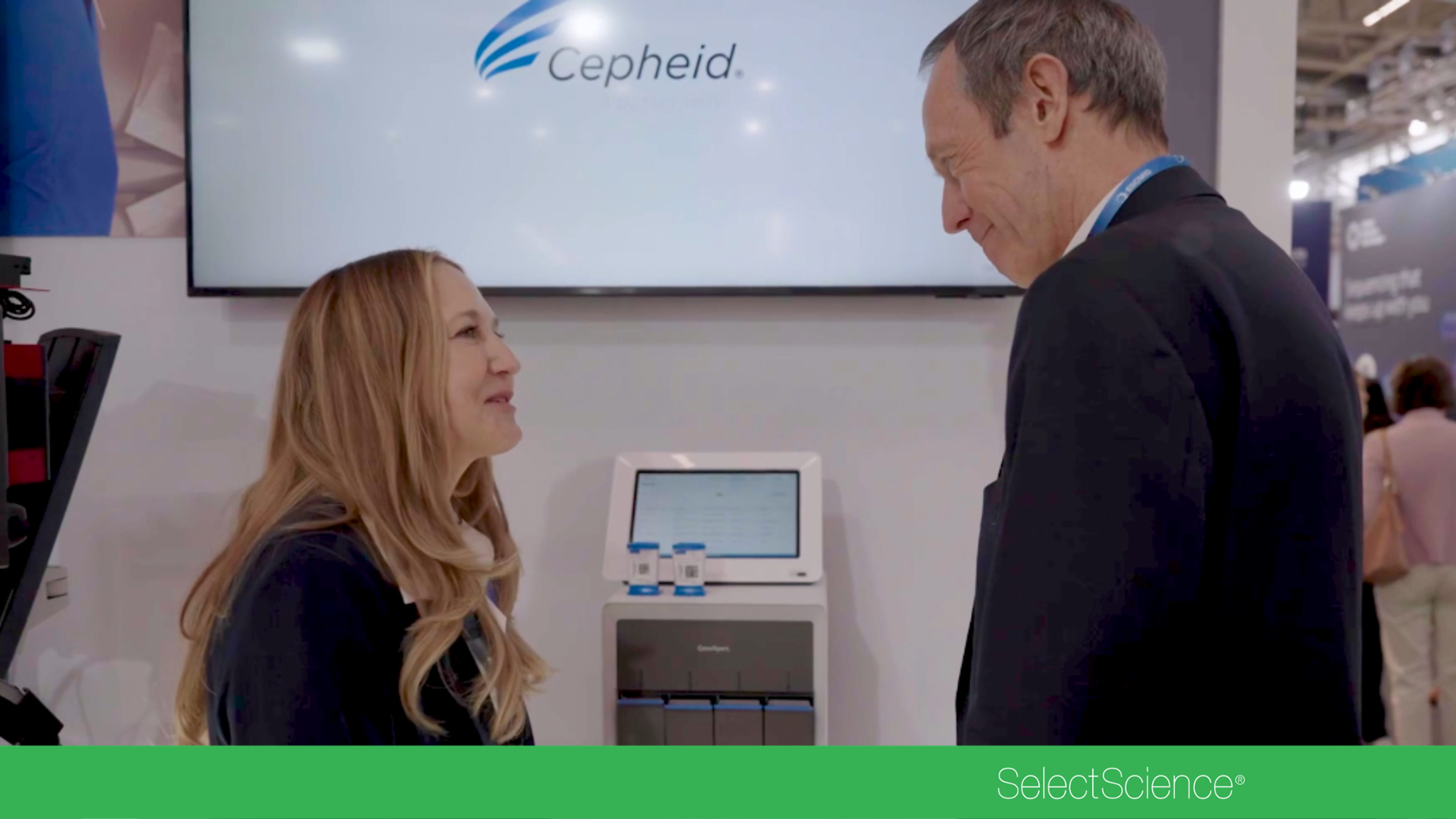 Jonathan Edgeworth and Dr. Connie Savor, Cepheid, discuss rapid genomic sequencing at ESCMID Global 2026