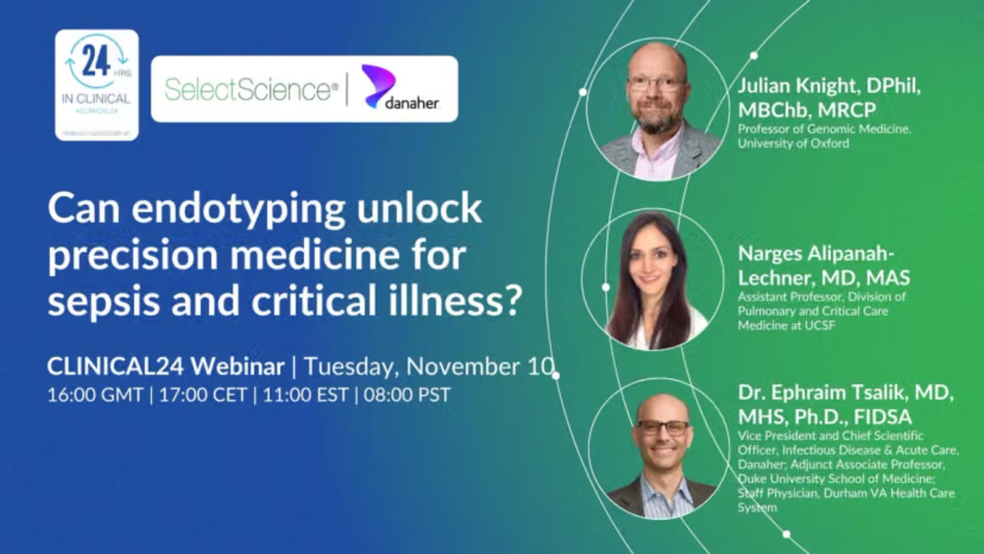 Danaher Webinar Image Sepsis endotyping for precision medicine