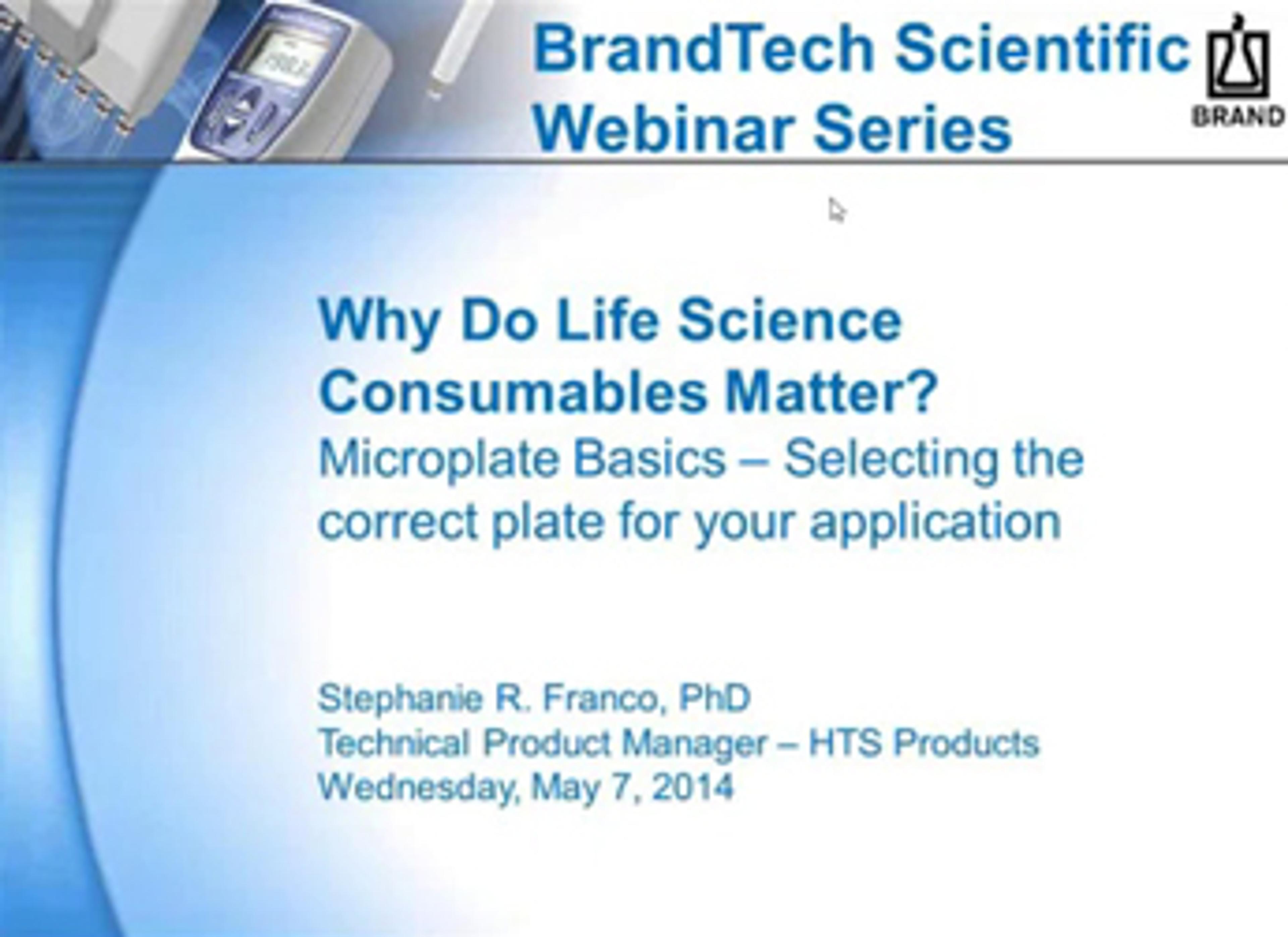 Microplate Basics: Selecting the Correct Plate for Your Application Microplate Basics: Selecting the Correct Plate for Your Application