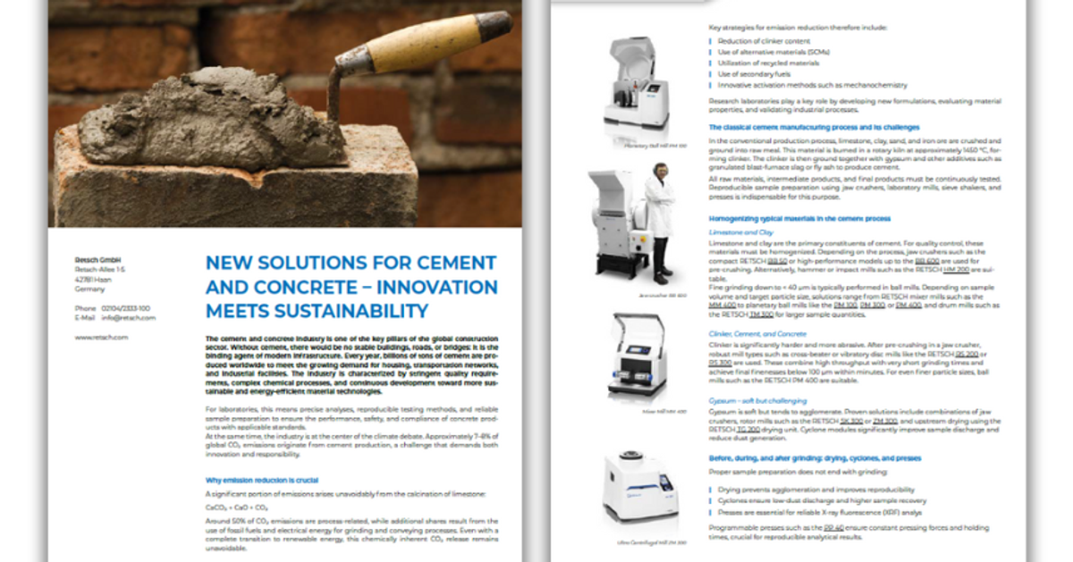 New sustainable solutions for cement and concrete
