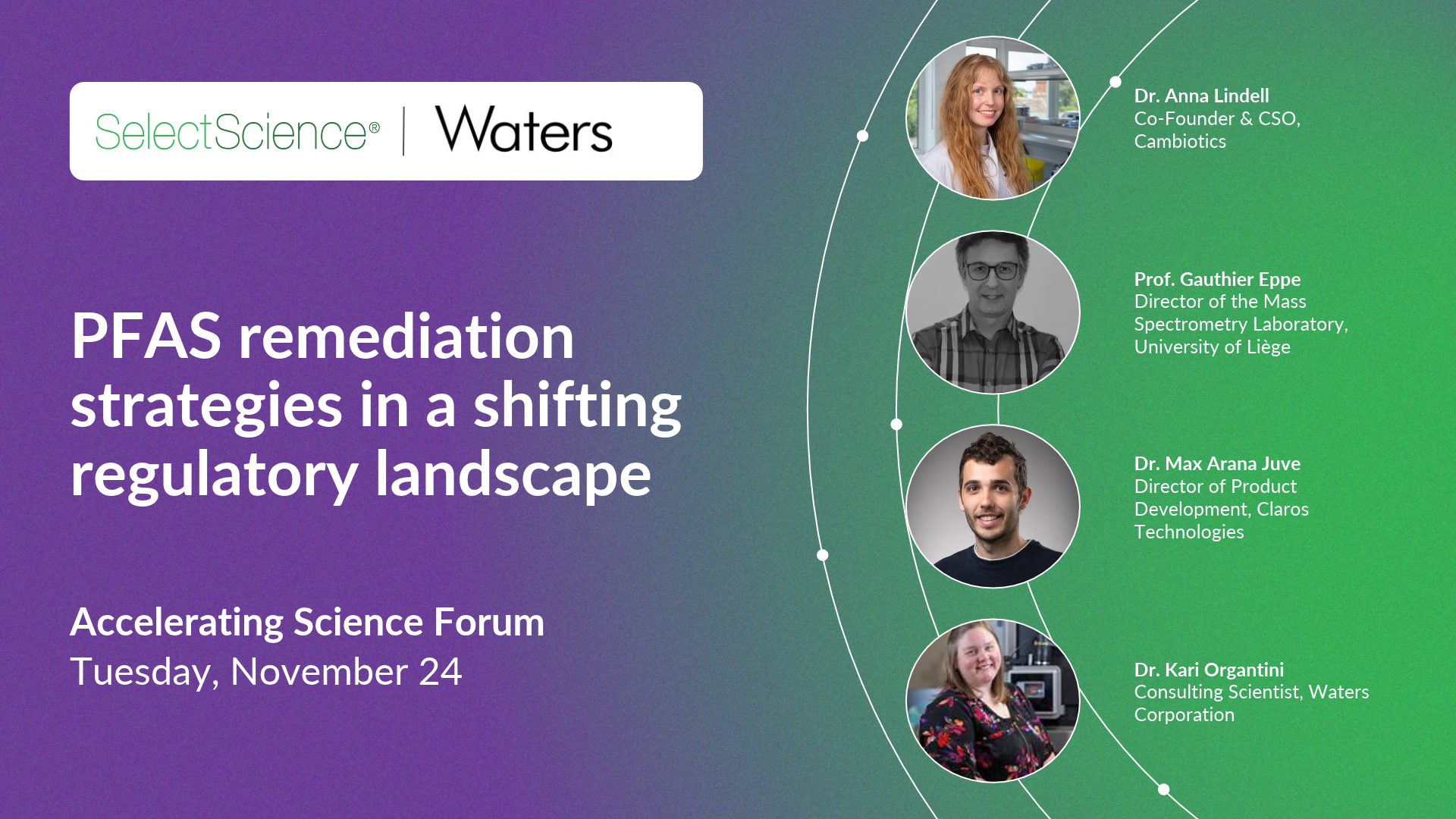 SelectScience Accelerating Science Forum - Dr. Anna Lindell - Prof. Gauthier Eppe - Dr. Max Arana Juve - Dr. Kari Organtini