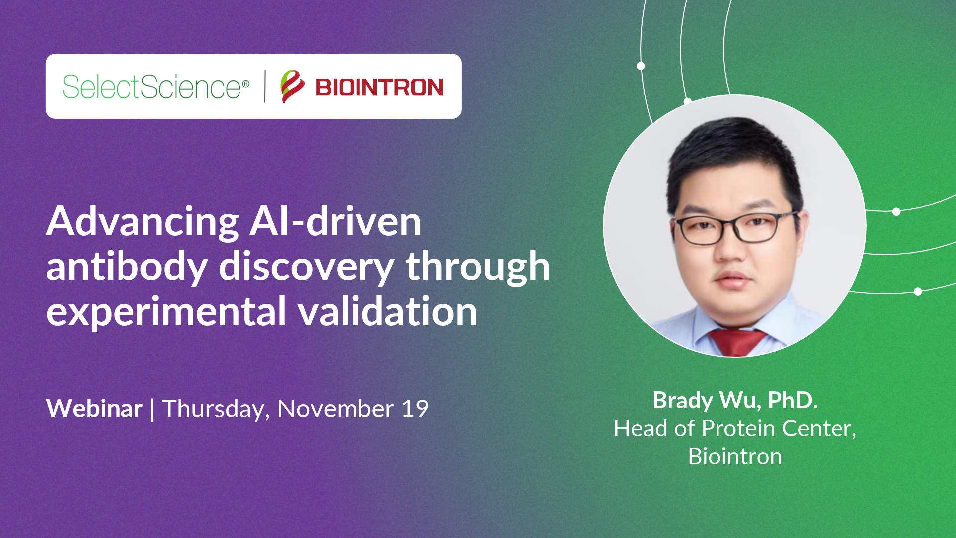Webinar with Dr. Brady Wu on advancing AI-driven antibody discovery through experimental validation