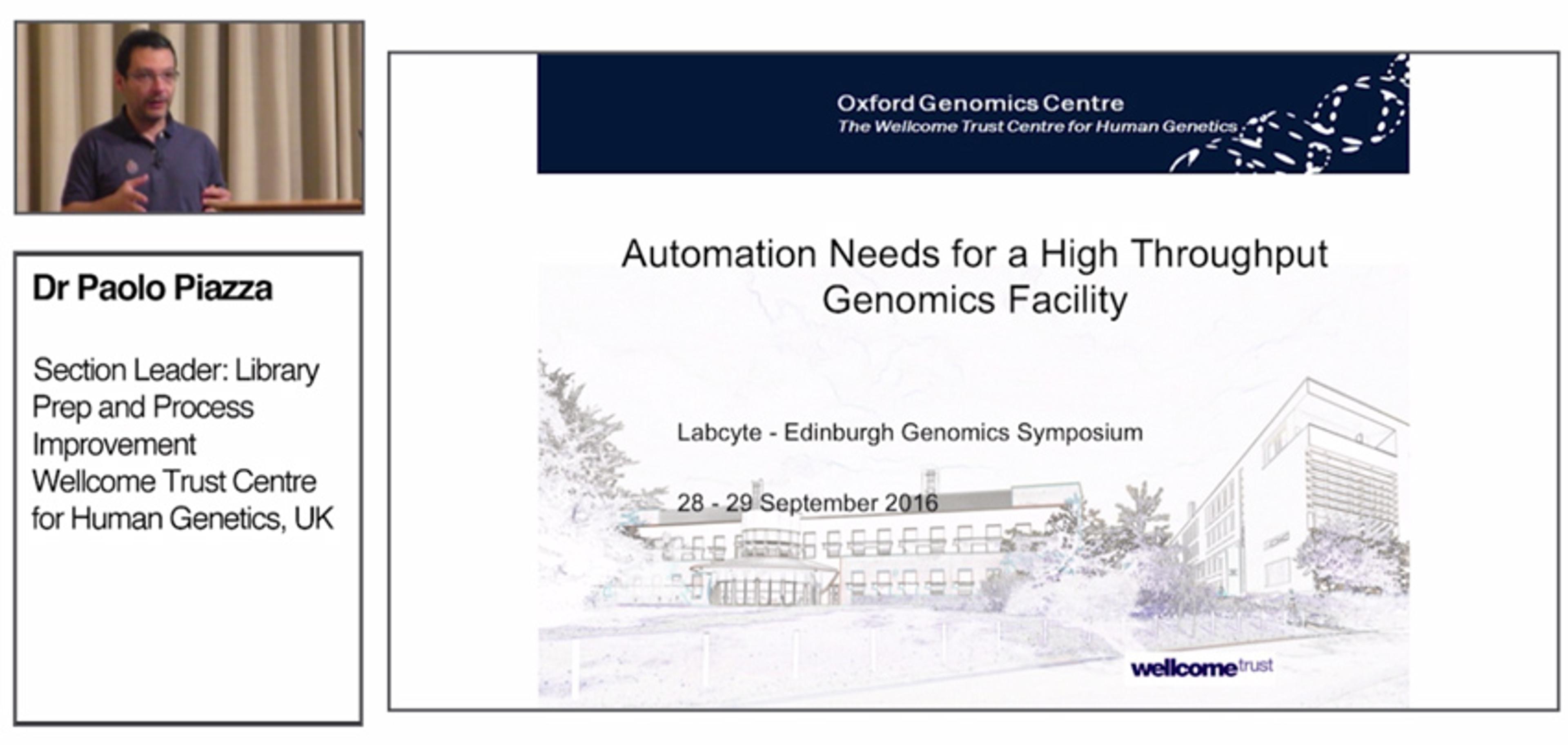 Advanced Technology Automating High Throughput Genomics Advanced Technology Automating High Throughput Genomics