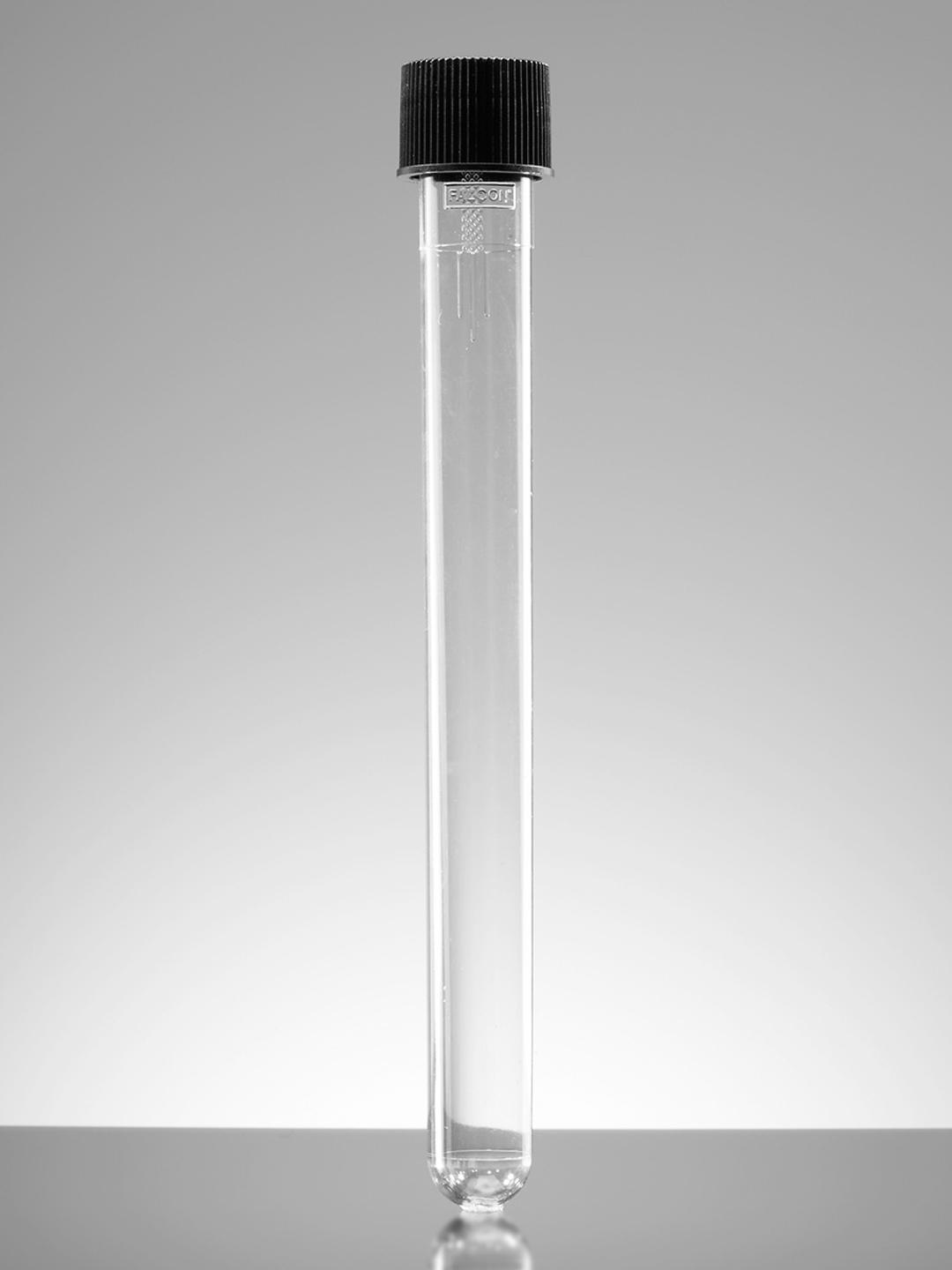 Falcon® 19 mL Round Bottom Polystyrene Test Tube, with Screw Cap, Sterile, Individually Wrapped, 500/Case - Corning Life Sciences - General Lab