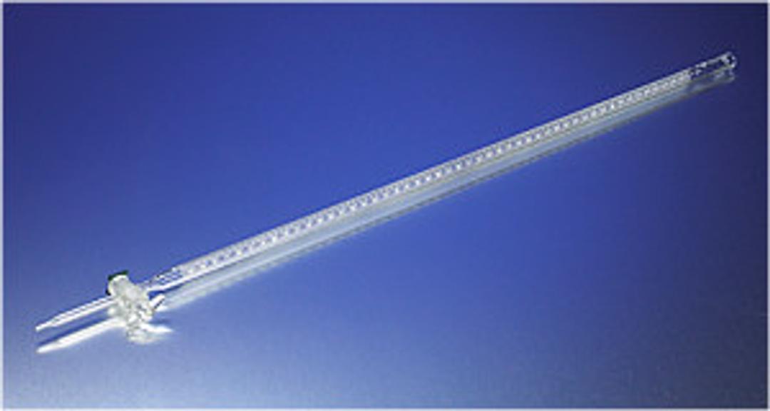 PYREX® 50 mL Serialized/Certified Class A Precision Bore Buret with Glass Standard Taper Stopcock - Corning Life Sciences - General Lab