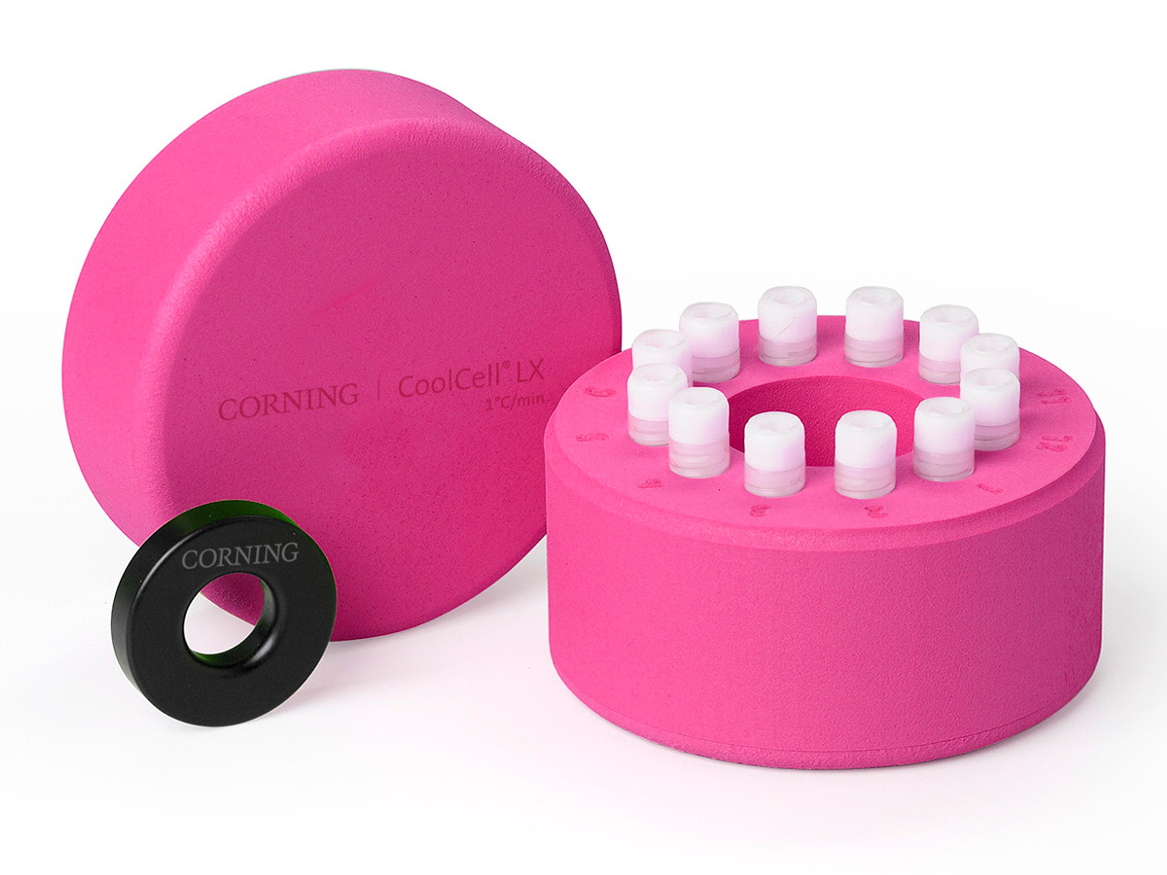 Corning® CoolCell® LX, Cell Freezing Container, for 12 x 1 mL or 2 mL Cryogenic Vials, Pink - Corning Life Sciences - General Lab