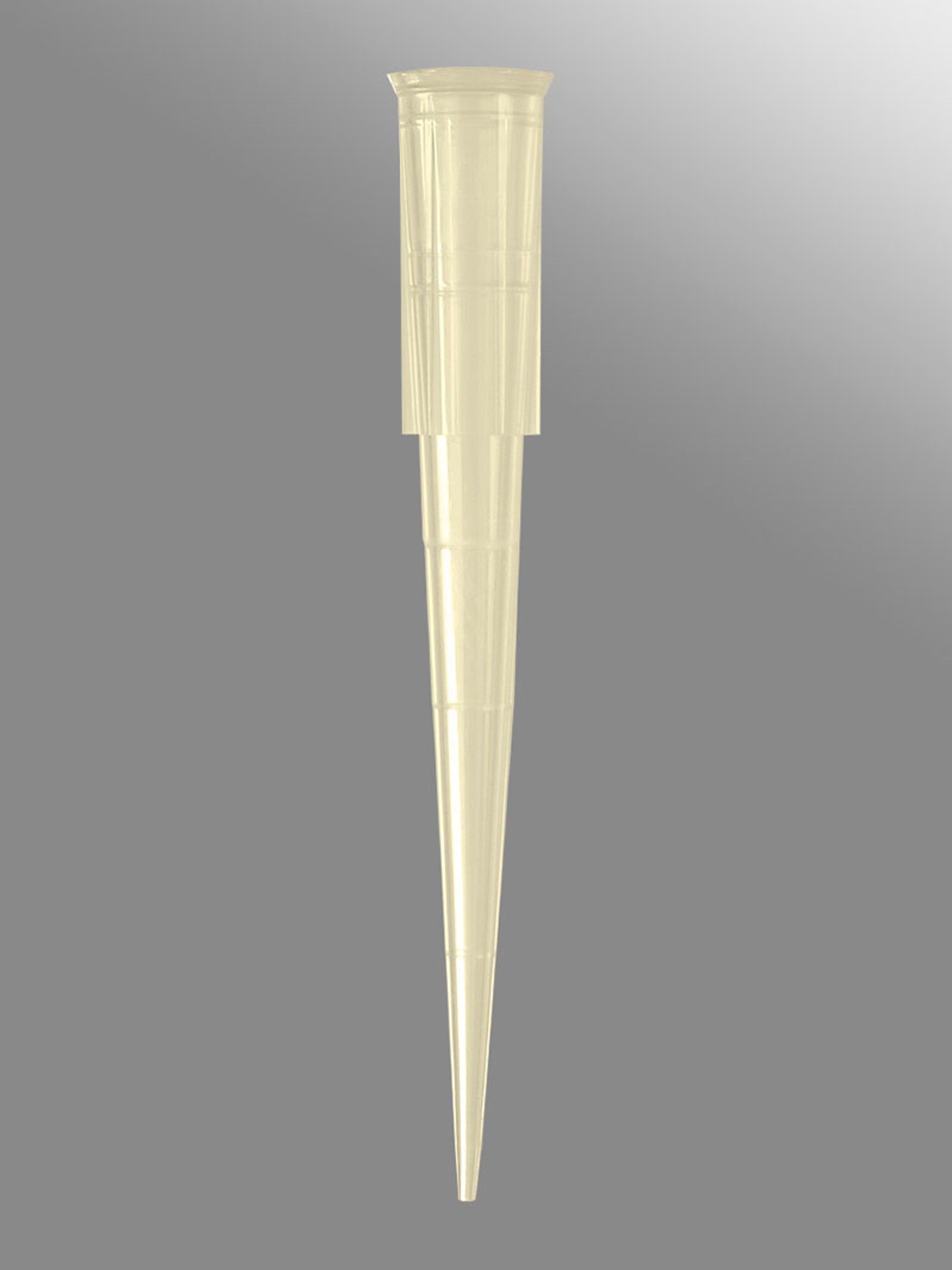 Axygen® 200 µL Universal Fit Pipet Tips, Beveled, Graduated, Yellow, Bulk Pack, 1000 Tips/Pack, 20 Packs/Case - Corning Life Sciences